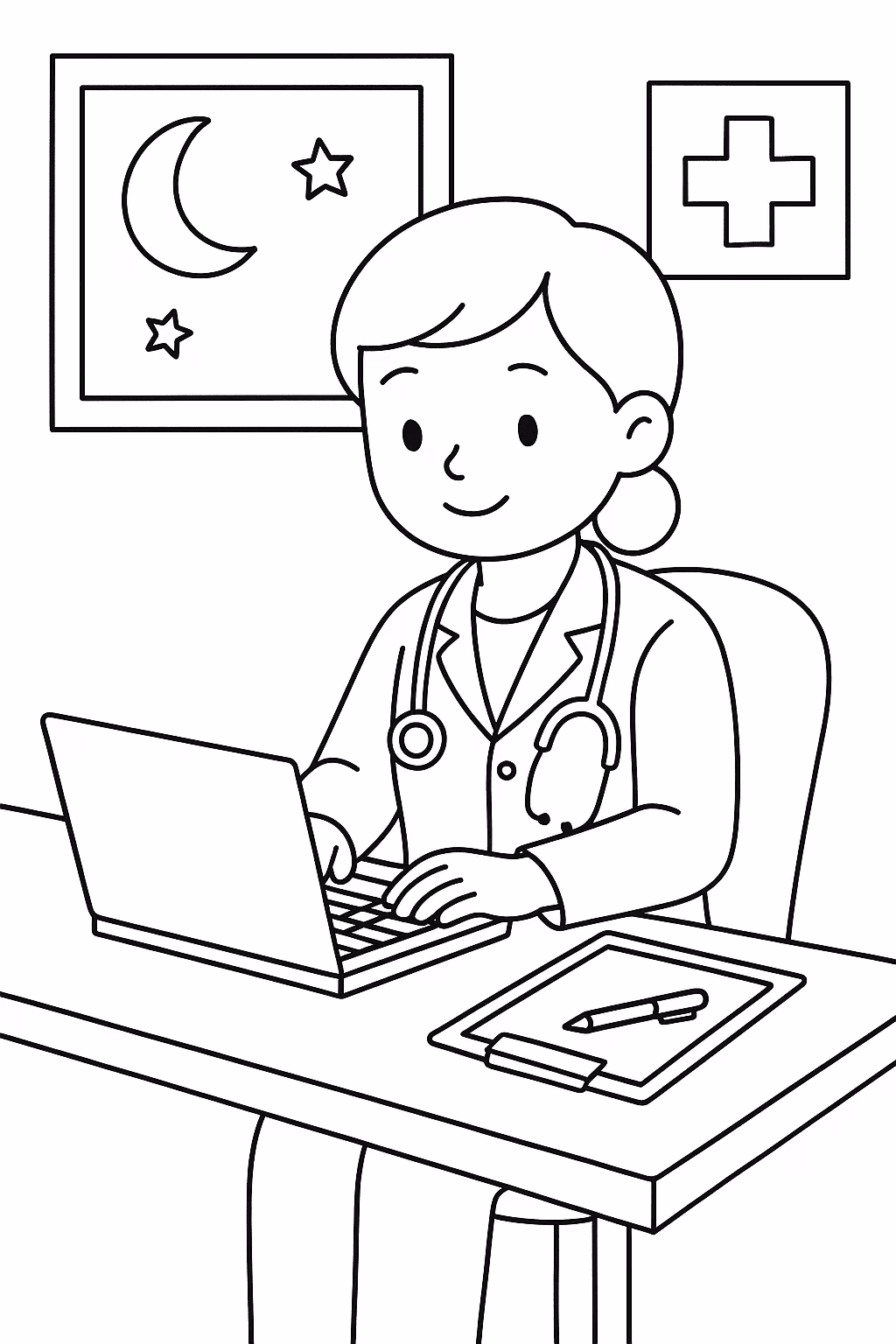 Medico plantao para colorir — desenho para imprimir