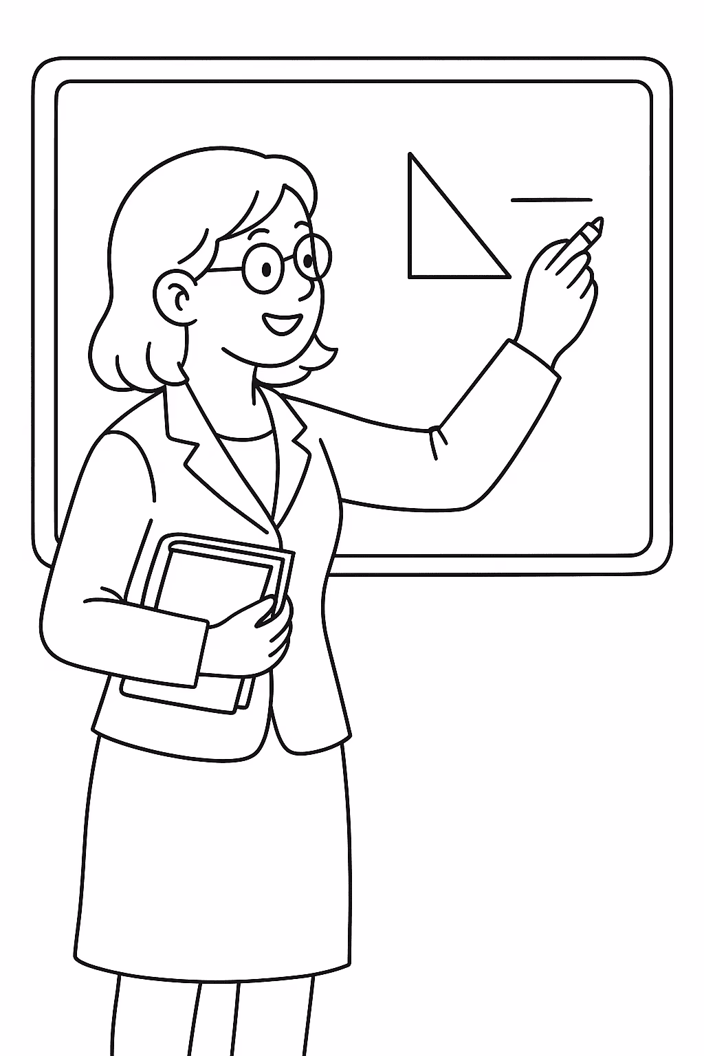 Professor quadro para colorir — desenho para imprimir