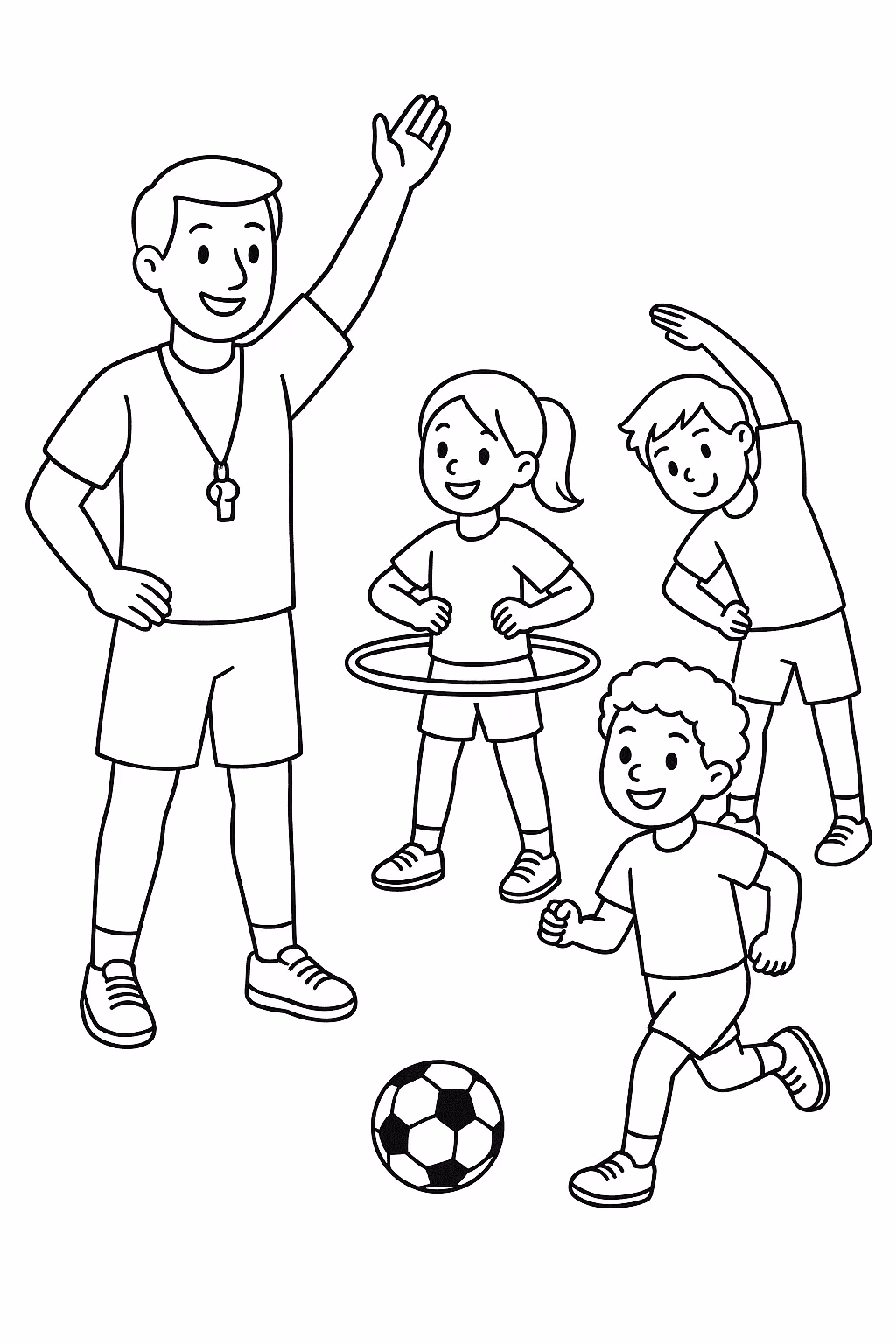 Professor educacao fisica para colorir — desenho para imprimir