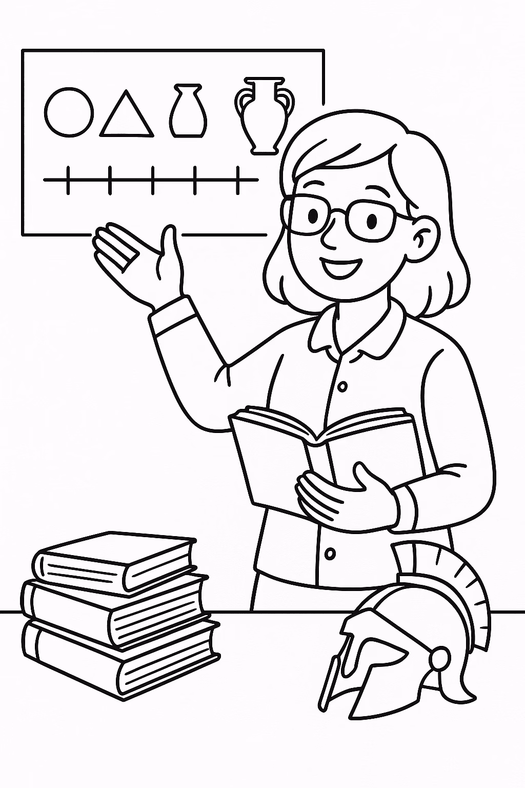 Professor historia para colorir — desenho para imprimir