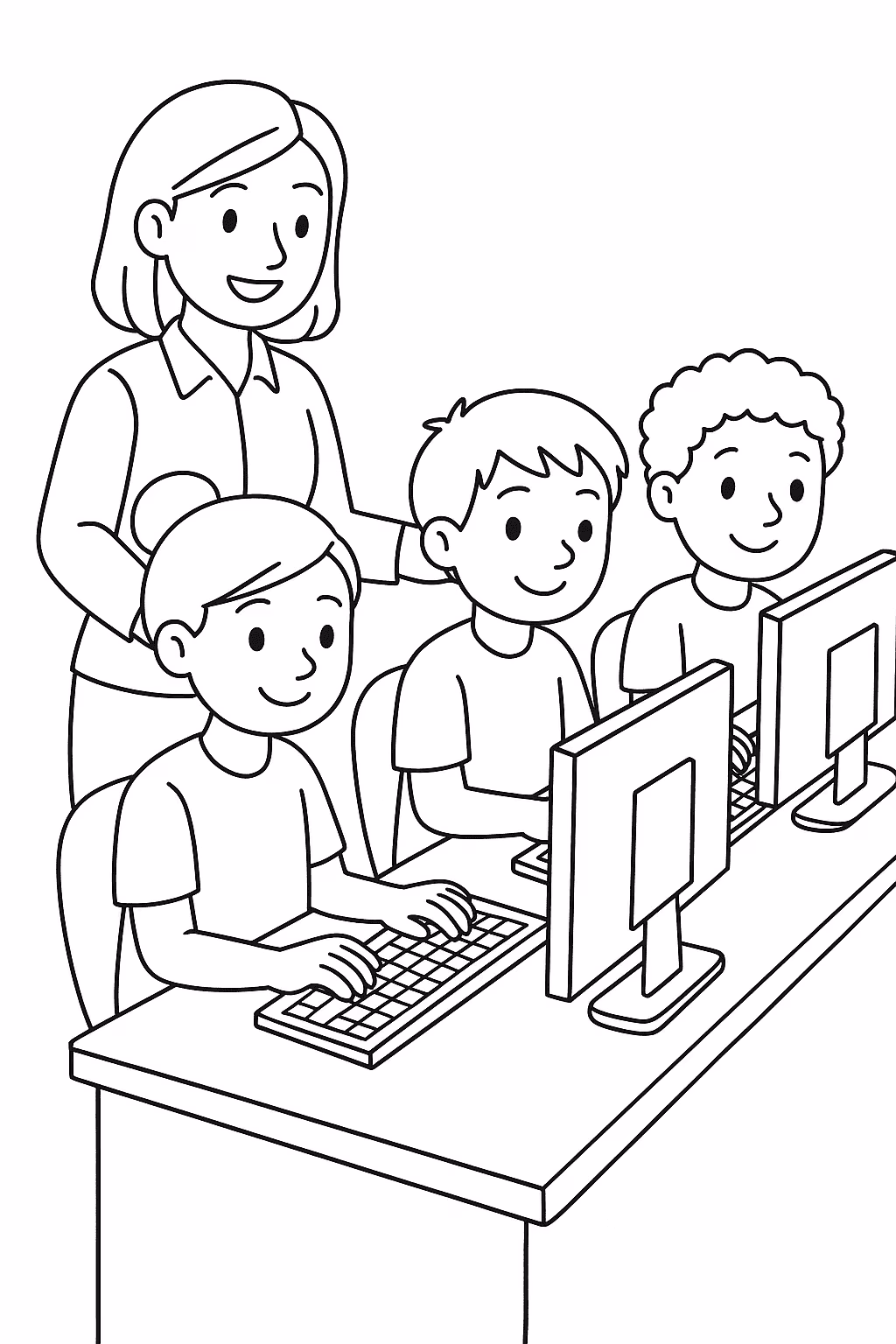 Professor computacao para colorir — desenho para imprimir
