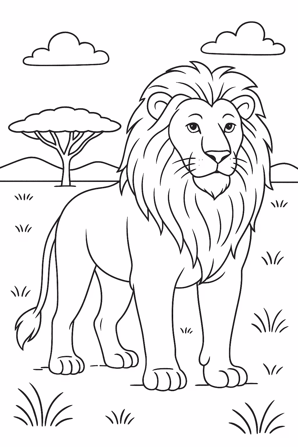 Safari leao para colorir — desenho para imprimir