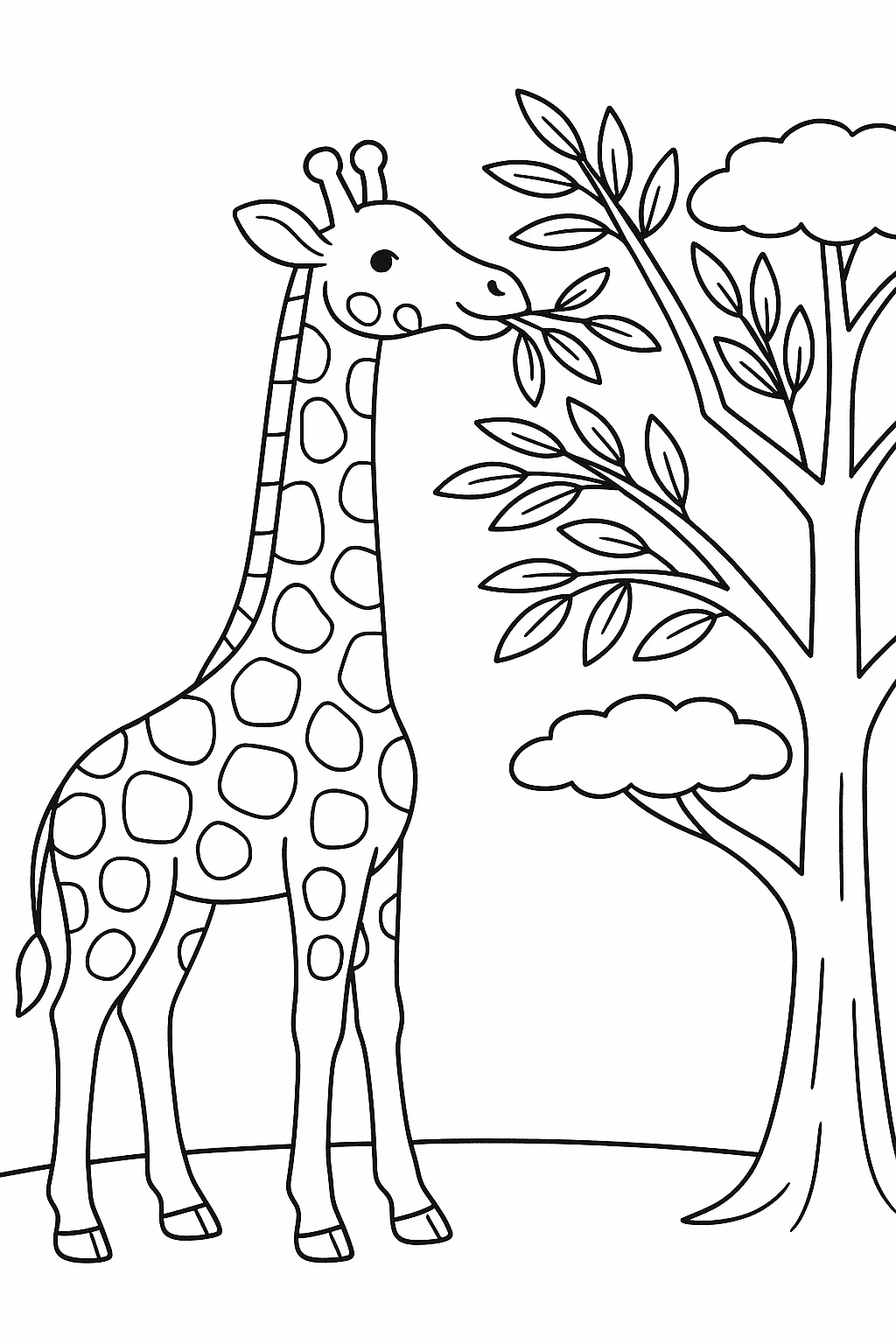 Safari girafa para colorir — desenho para imprimir