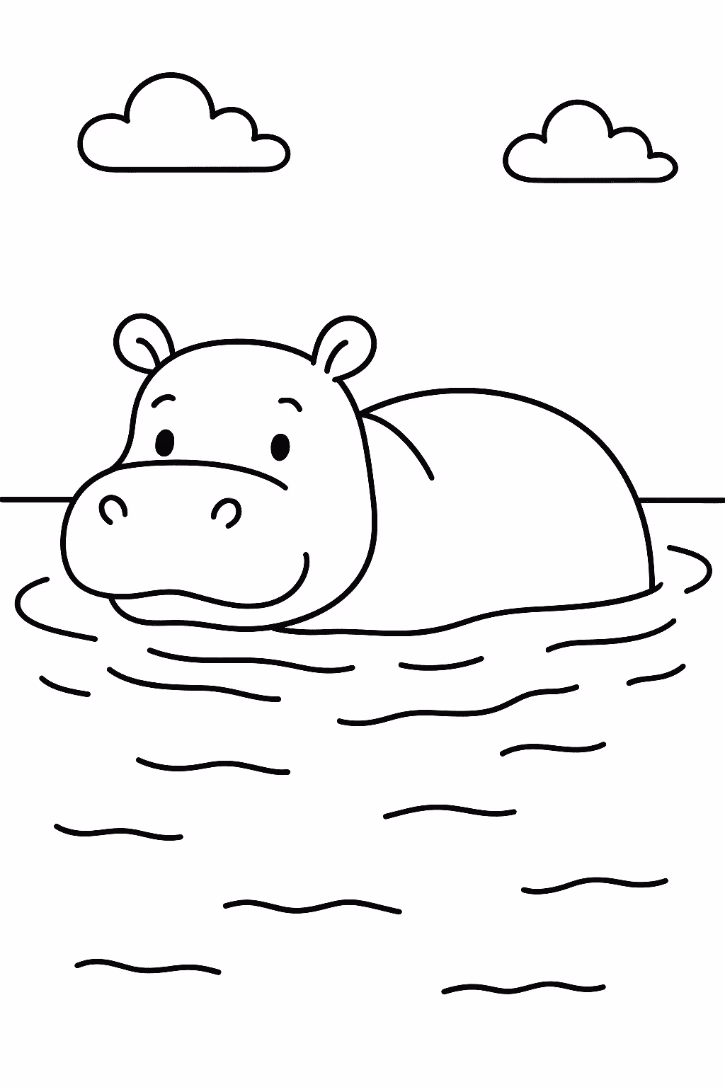 Safari hipopotamo para colorir — desenho para imprimir