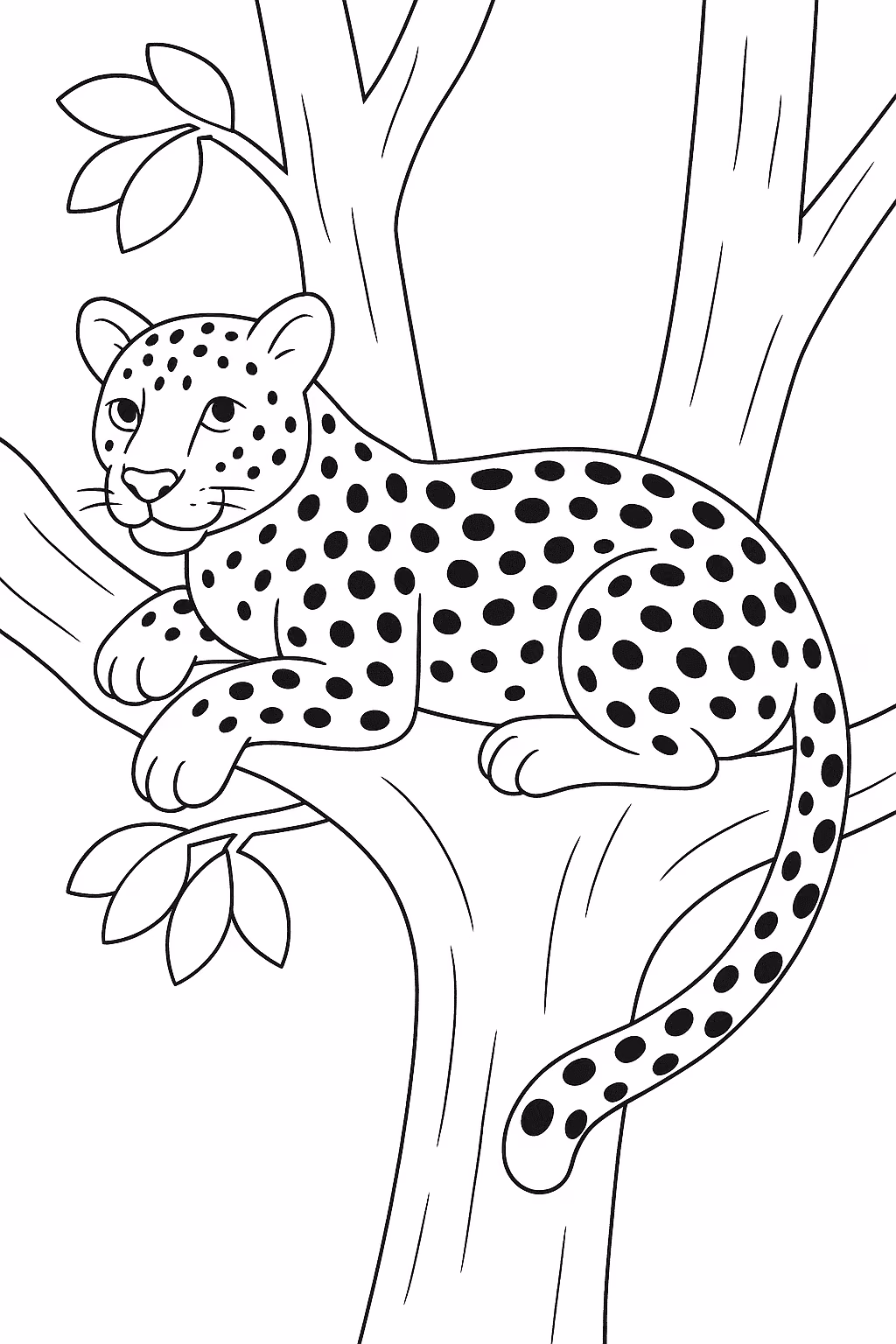 Safari leopardo para colorir — desenho para imprimir