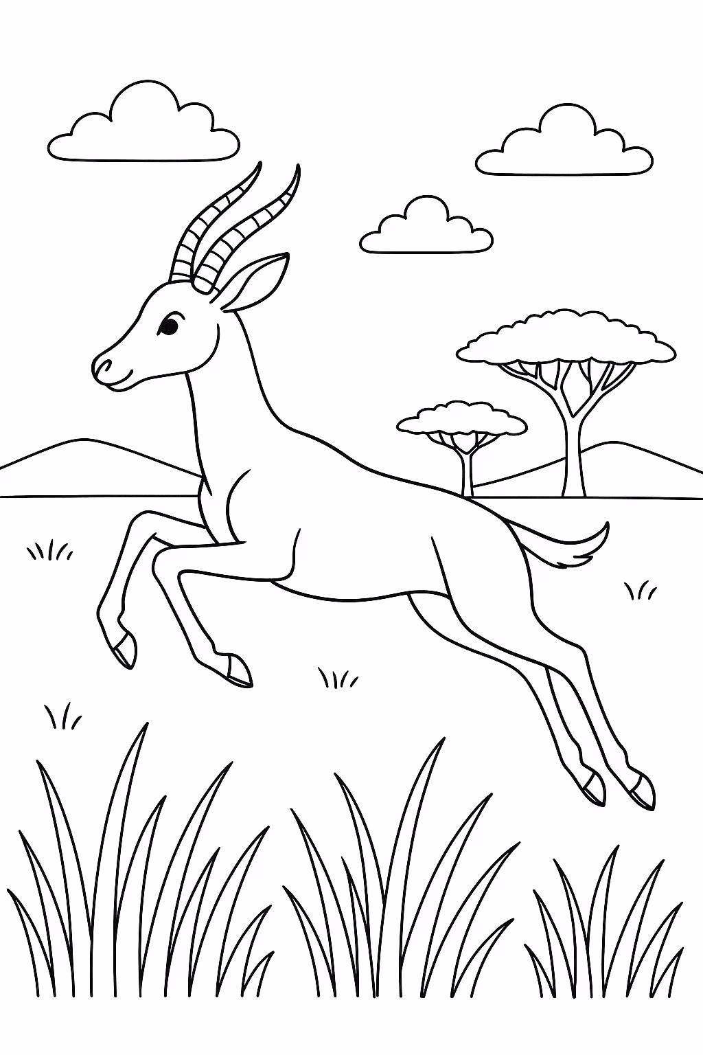 Safari antilope para colorir — desenho para imprimir