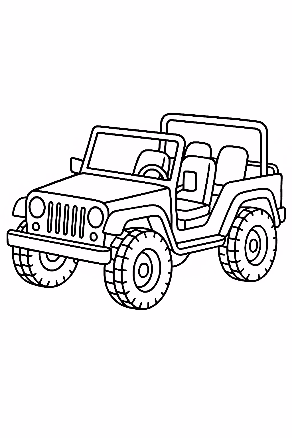 Safari jipe para colorir — desenho para imprimir