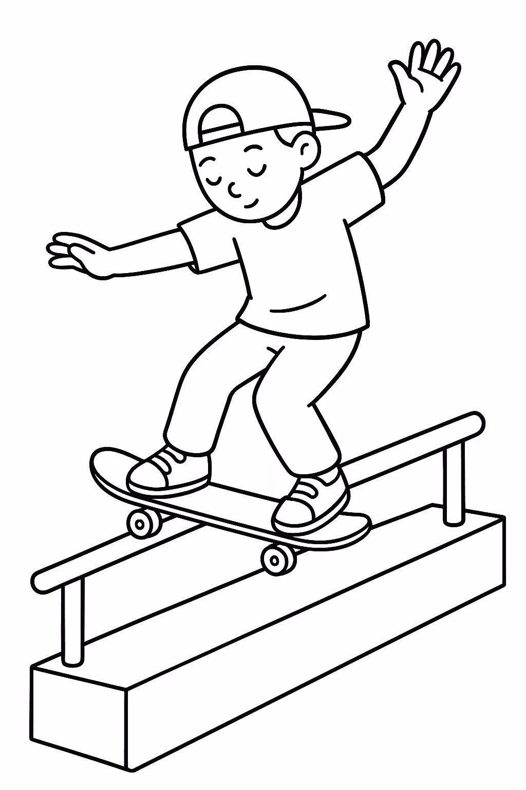 Skate grind para colorir — desenho para imprimir