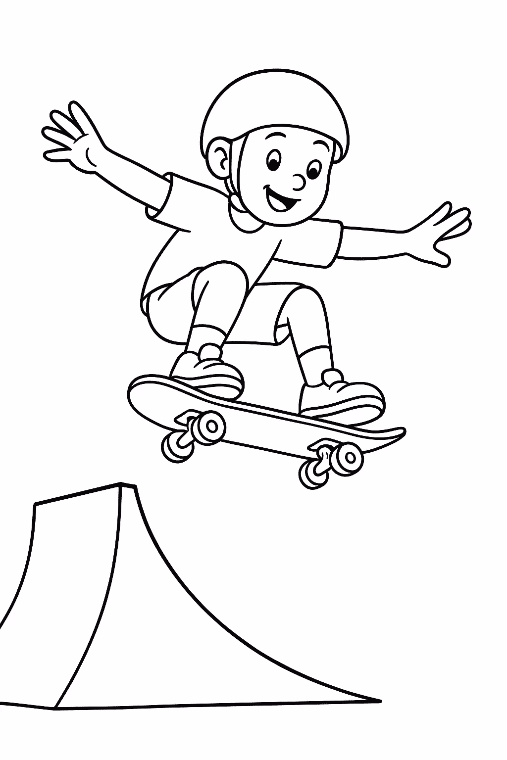 Skate rampa para colorir — desenho para imprimir