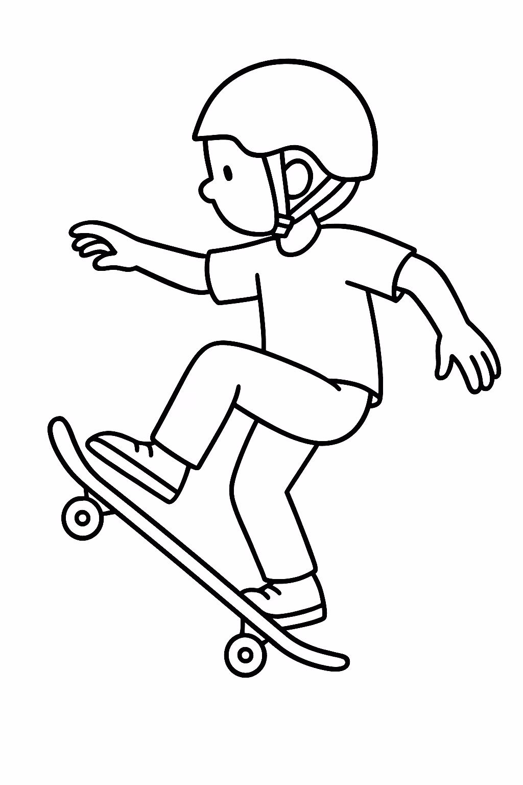 Skate manual para colorir — desenho para imprimir