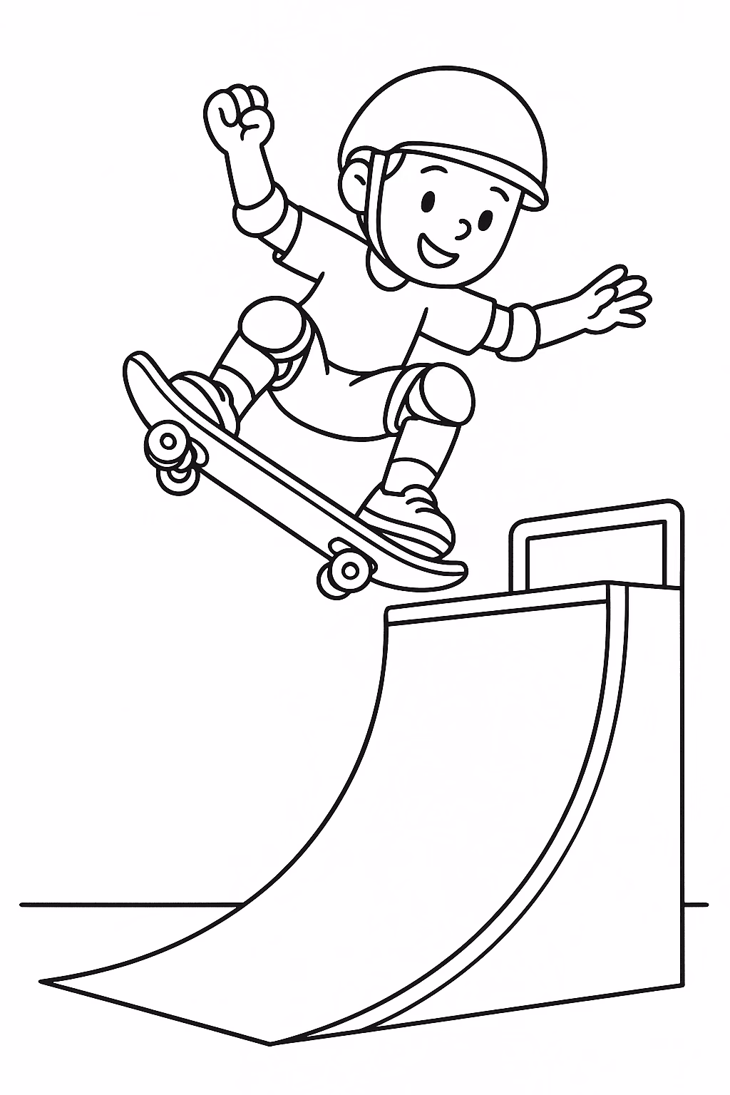 Skate vert para colorir — desenho para imprimir