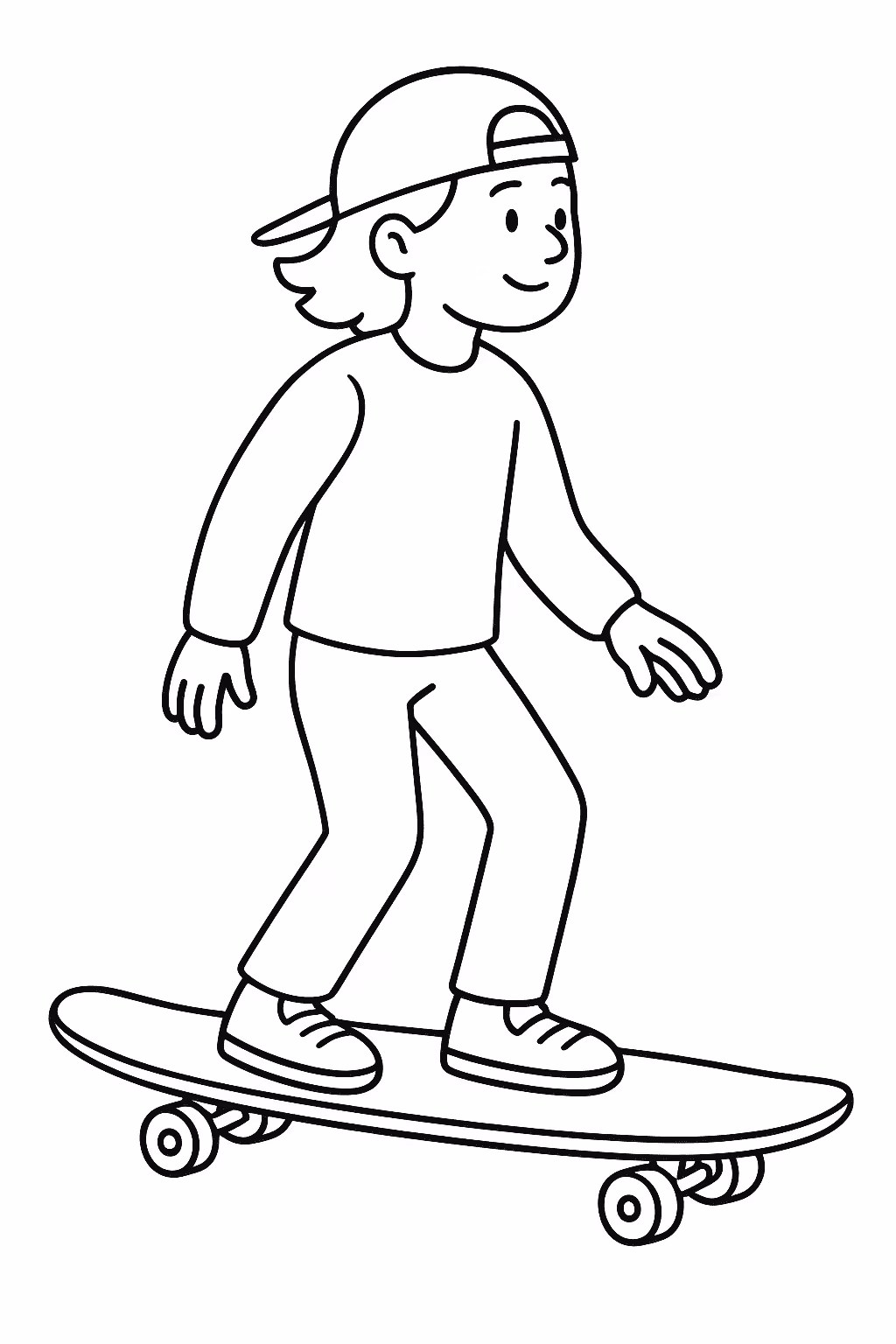 Skate longboard para colorir — desenho para imprimir
