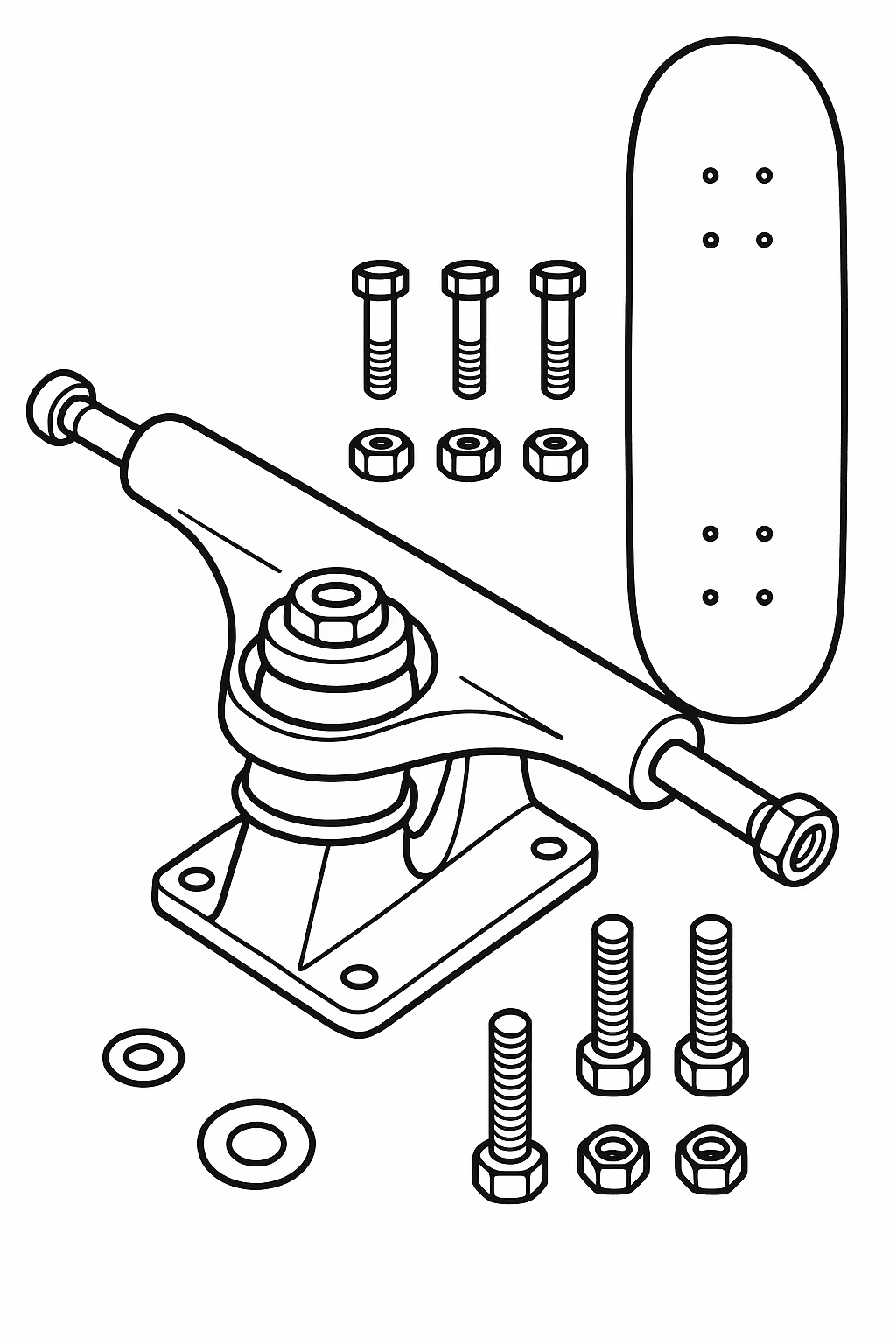 Skate truck para colorir — desenho para imprimir