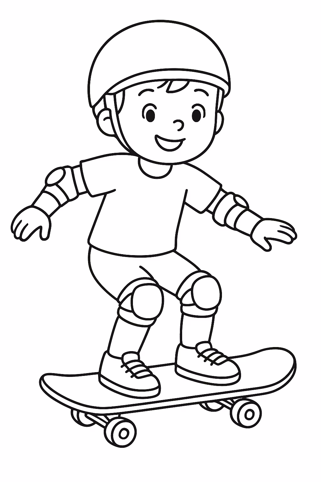 Skate joelheira para colorir — desenho para imprimir