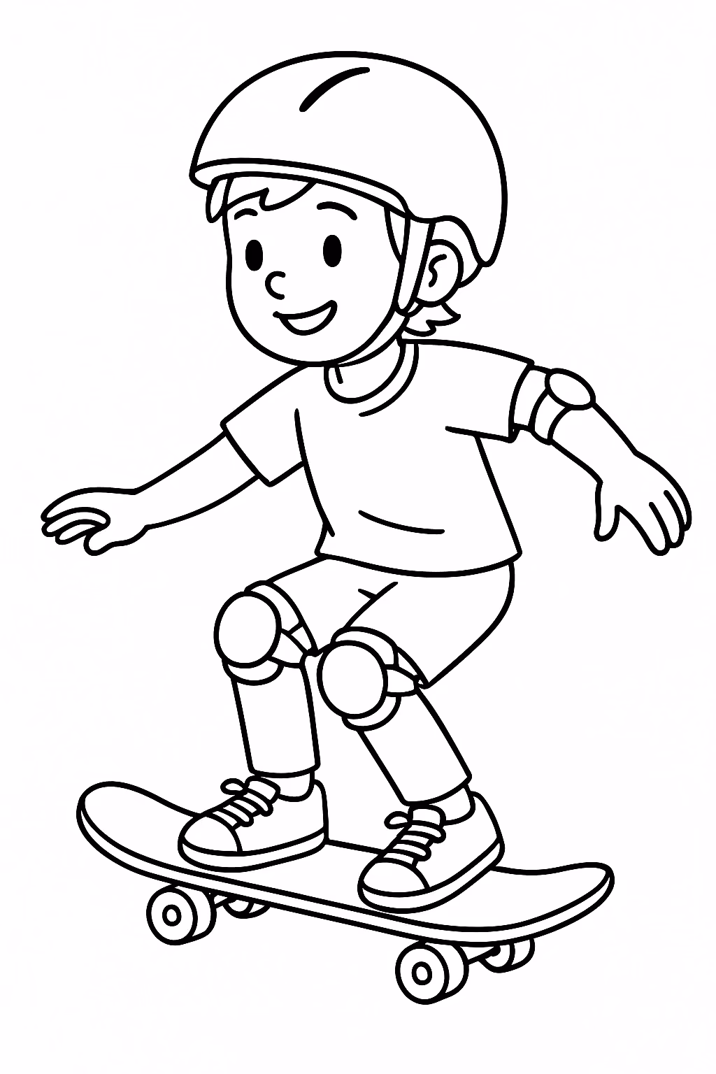 Skate menino para colorir — desenho para imprimir