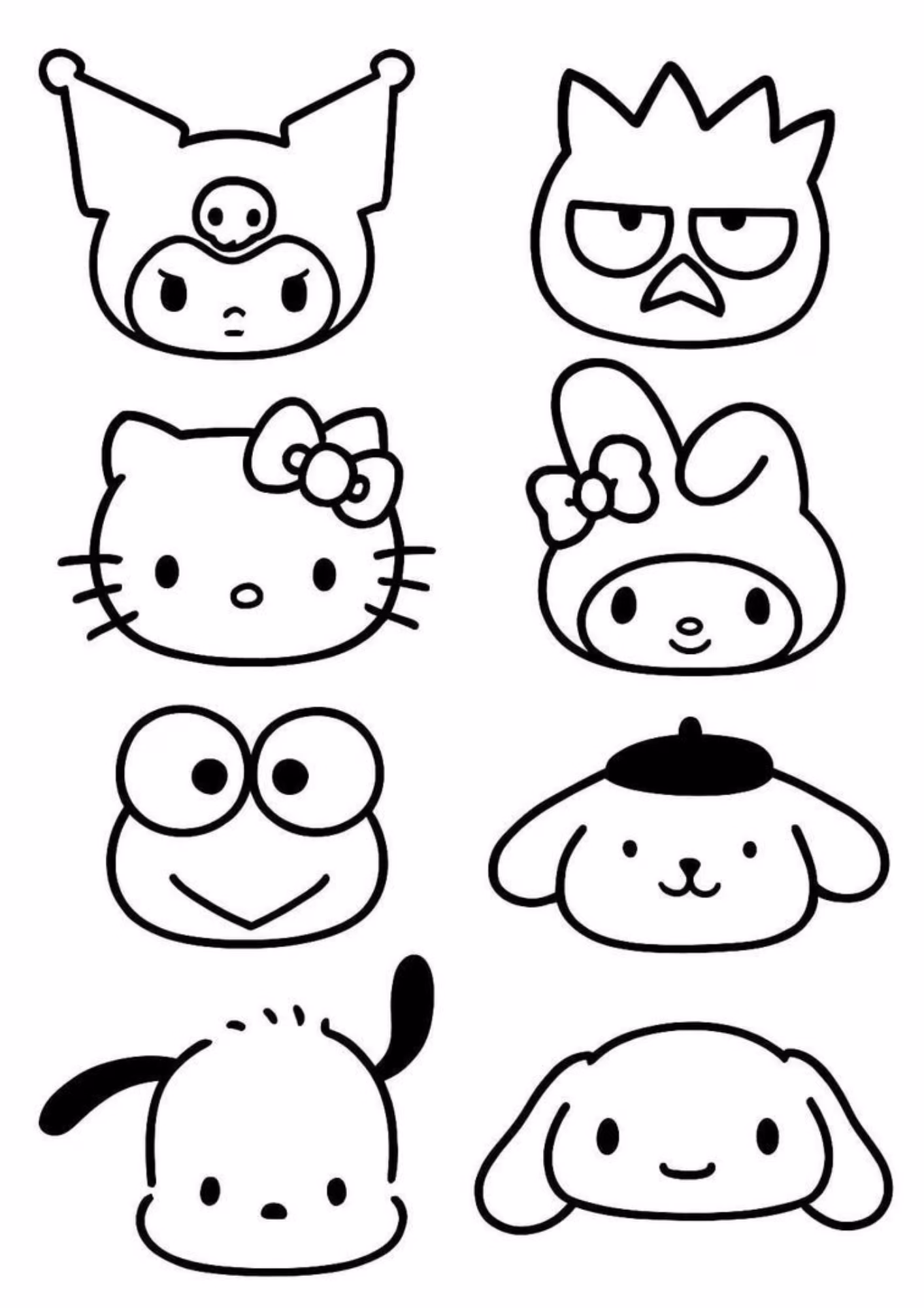 Hello kitty e para colorir — desenho para imprimir