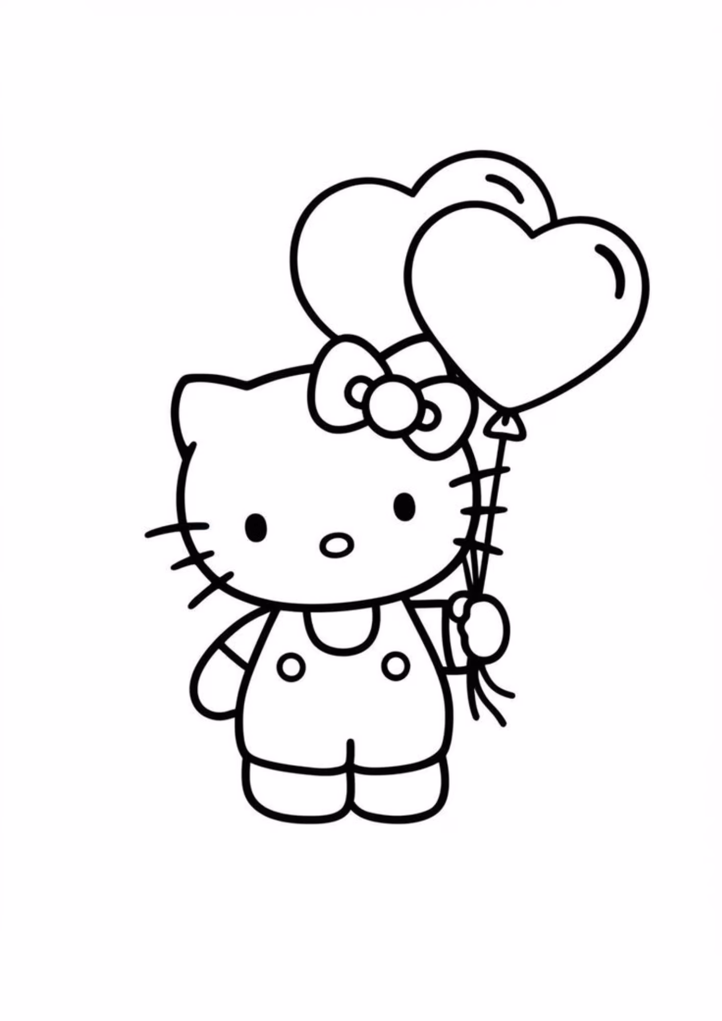 Hello kitty e para colorir — desenho para imprimir
