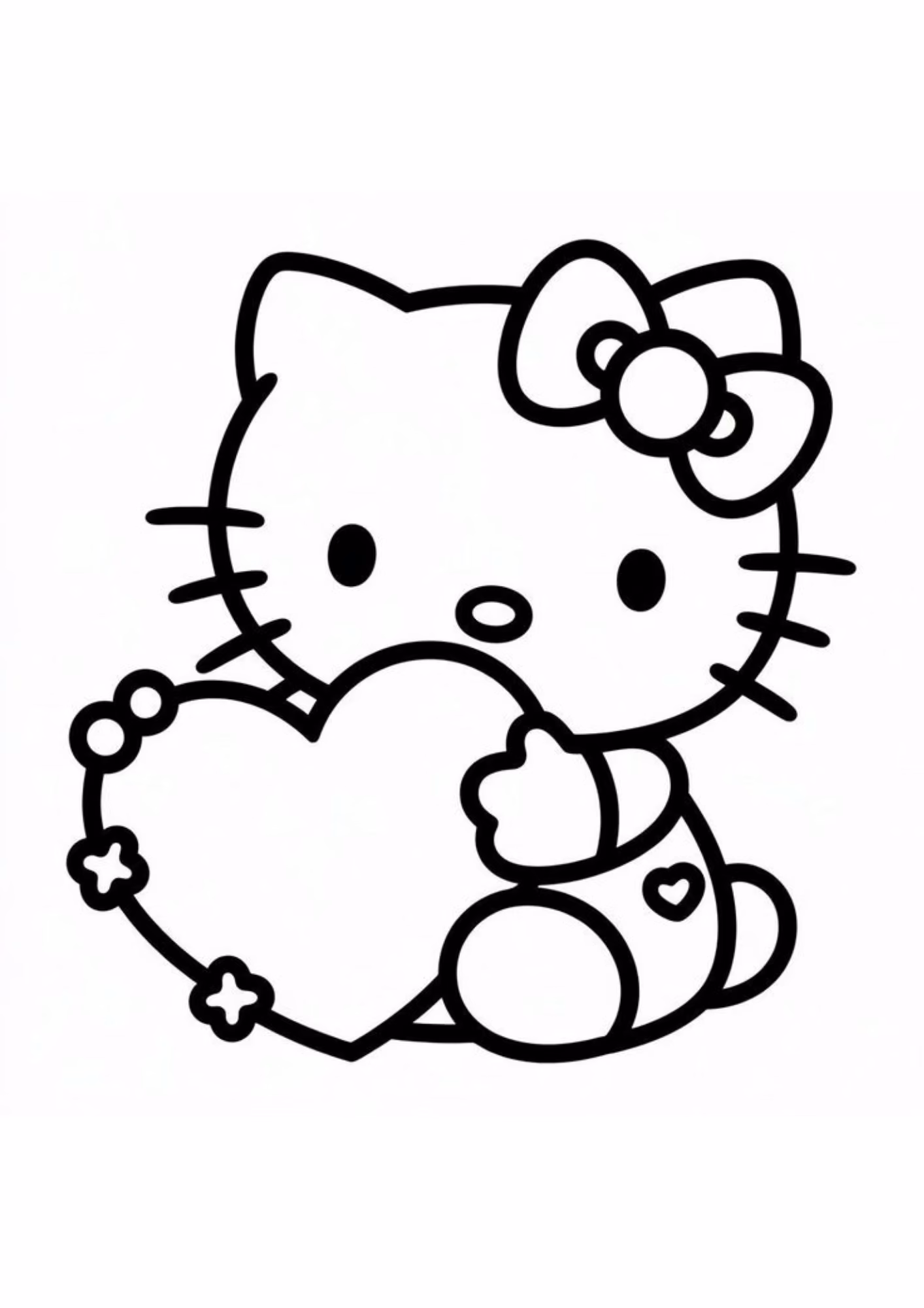 Hello kitty e para colorir — desenho para imprimir