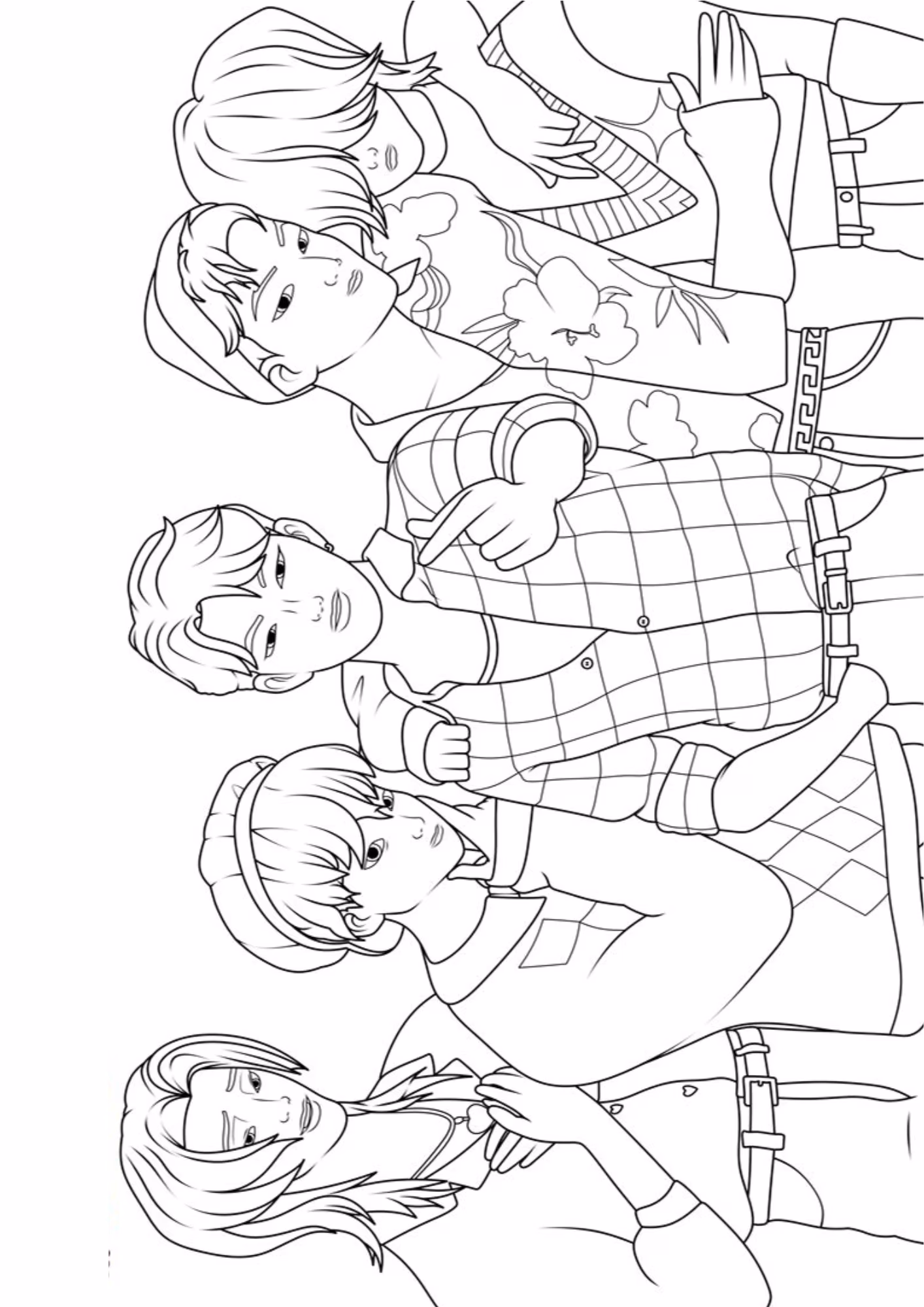 Saja boys e para colorir — desenho para imprimir