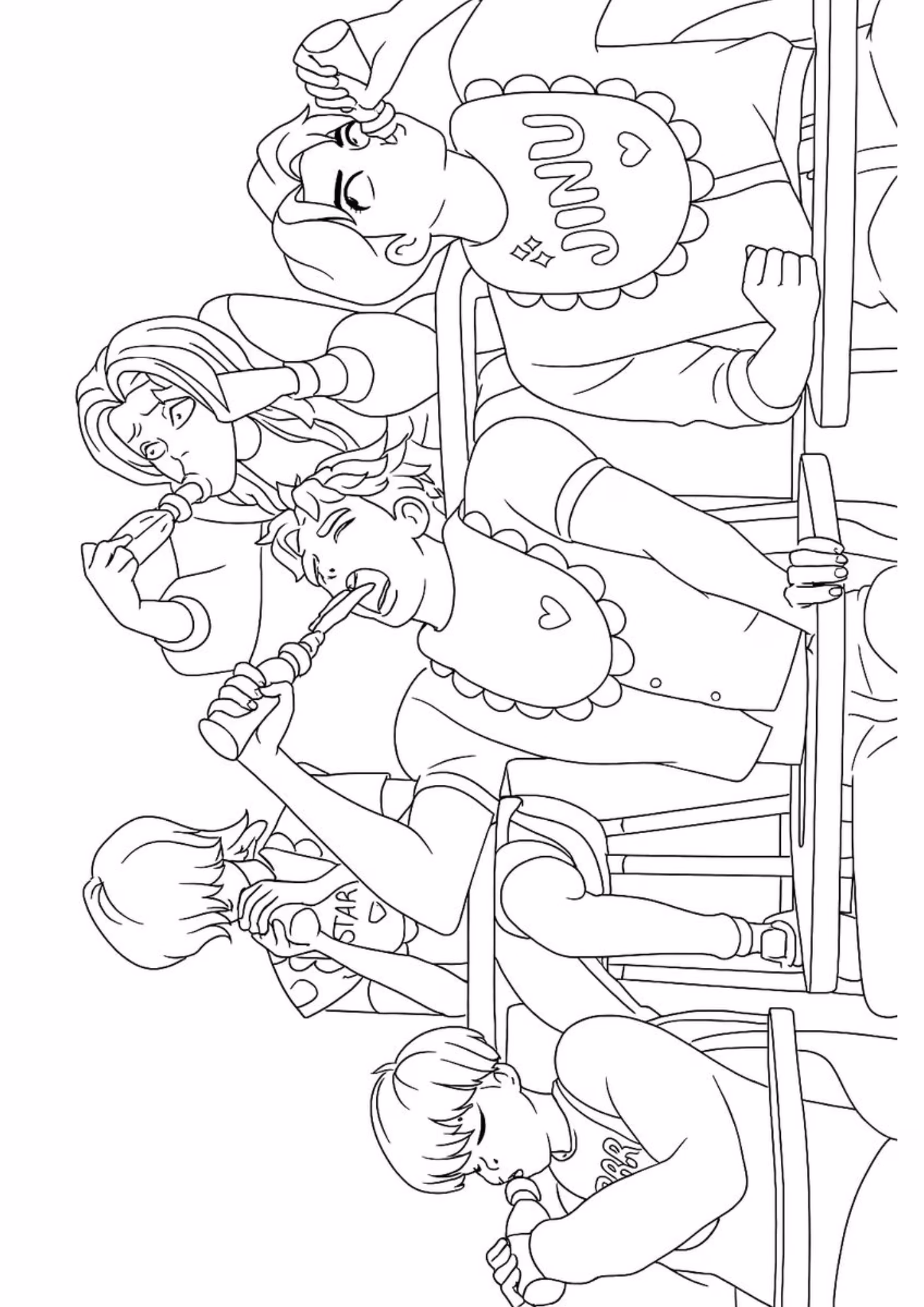 Saja boys e para colorir — desenho para imprimir