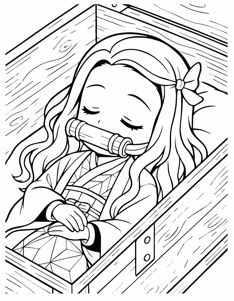 Demon slayer clean para colorir — desenho para imprimir