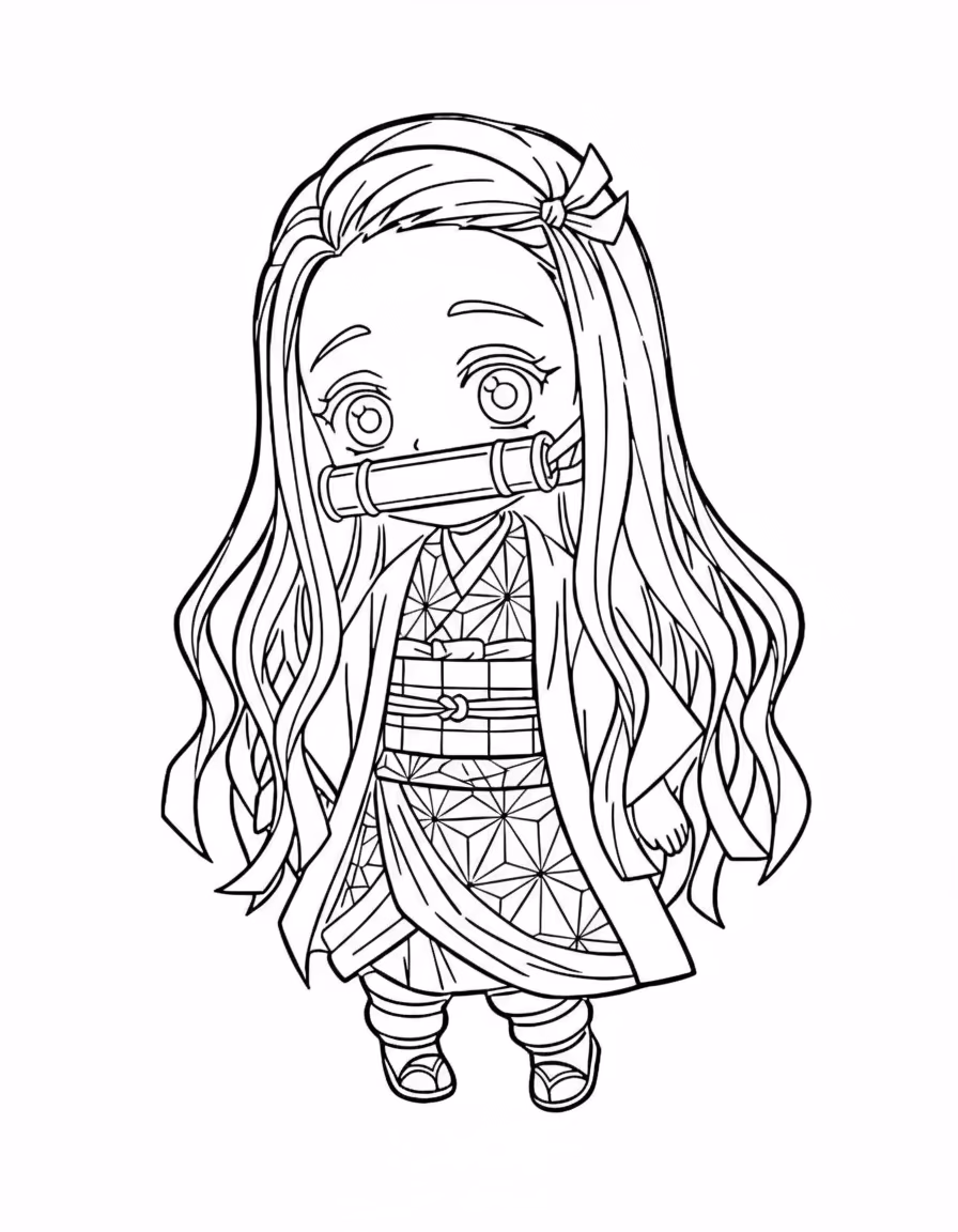 Demon slayer clean para colorir — desenho para imprimir