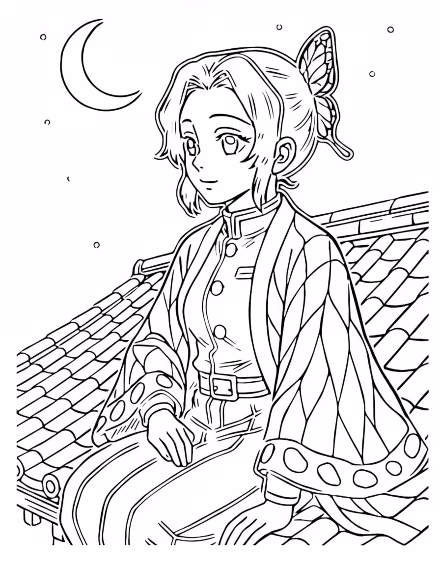 Demon slayer clean para colorir — desenho para imprimir