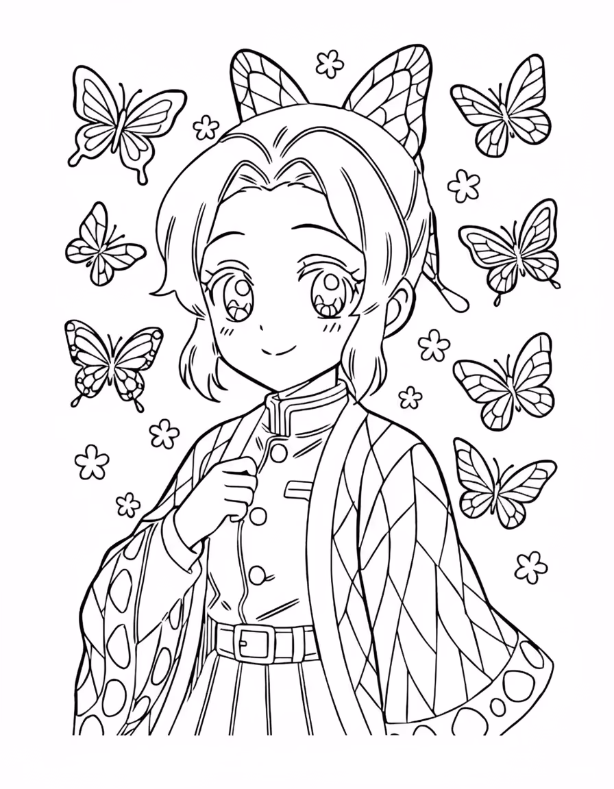 Demon slayer clean para colorir — desenho para imprimir