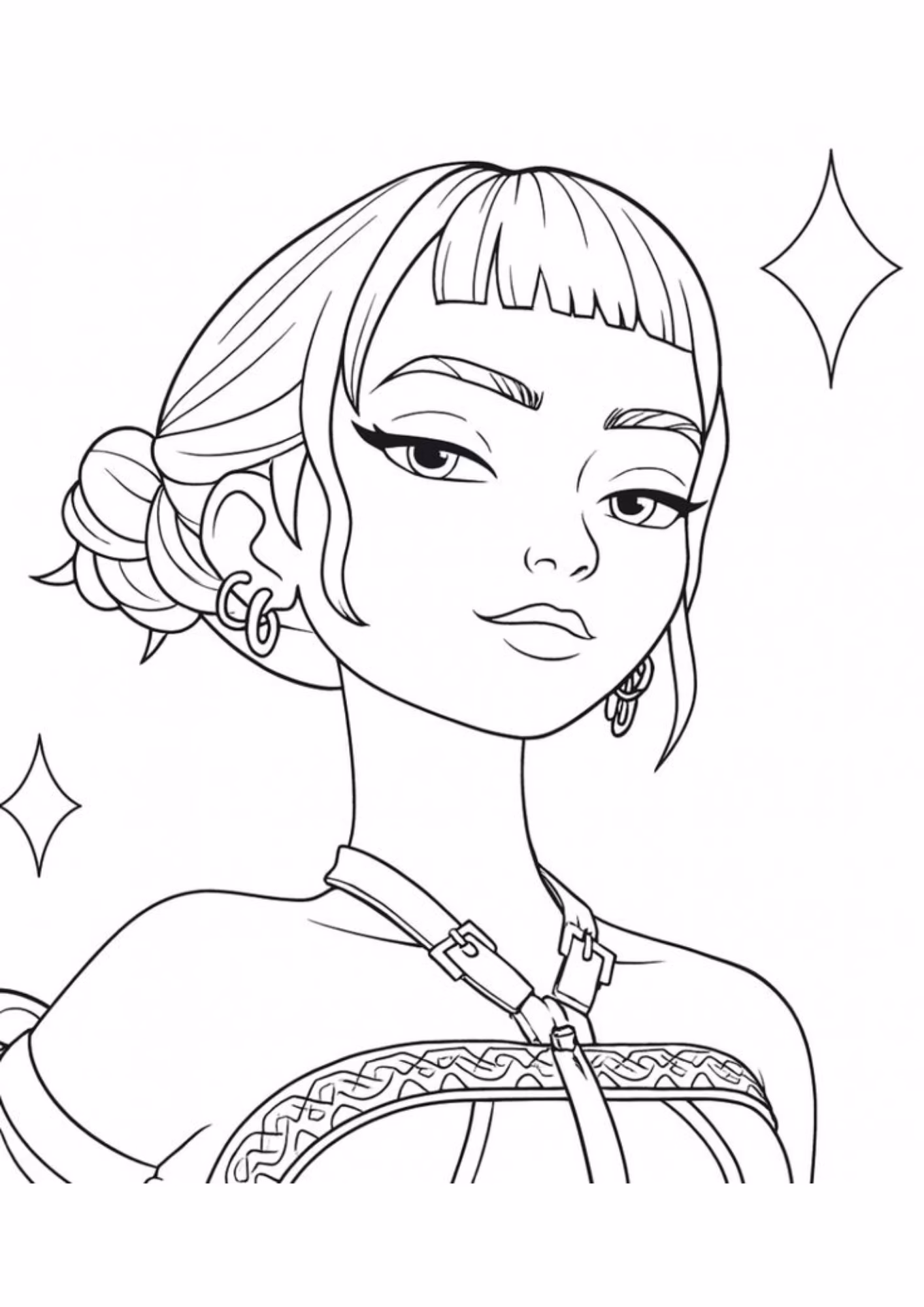 Guerreiras do kpop e para colorir — desenho para imprimir