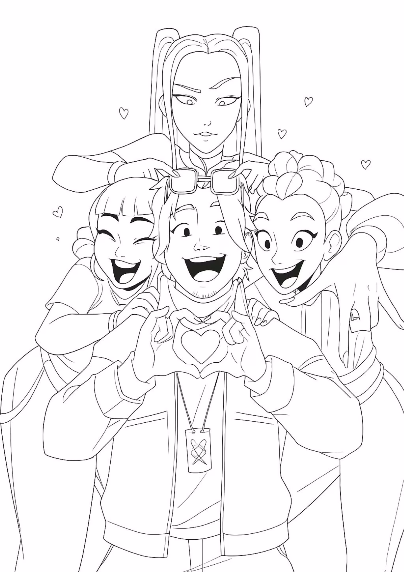 Guerreiras do kpop e para colorir — desenho para imprimir