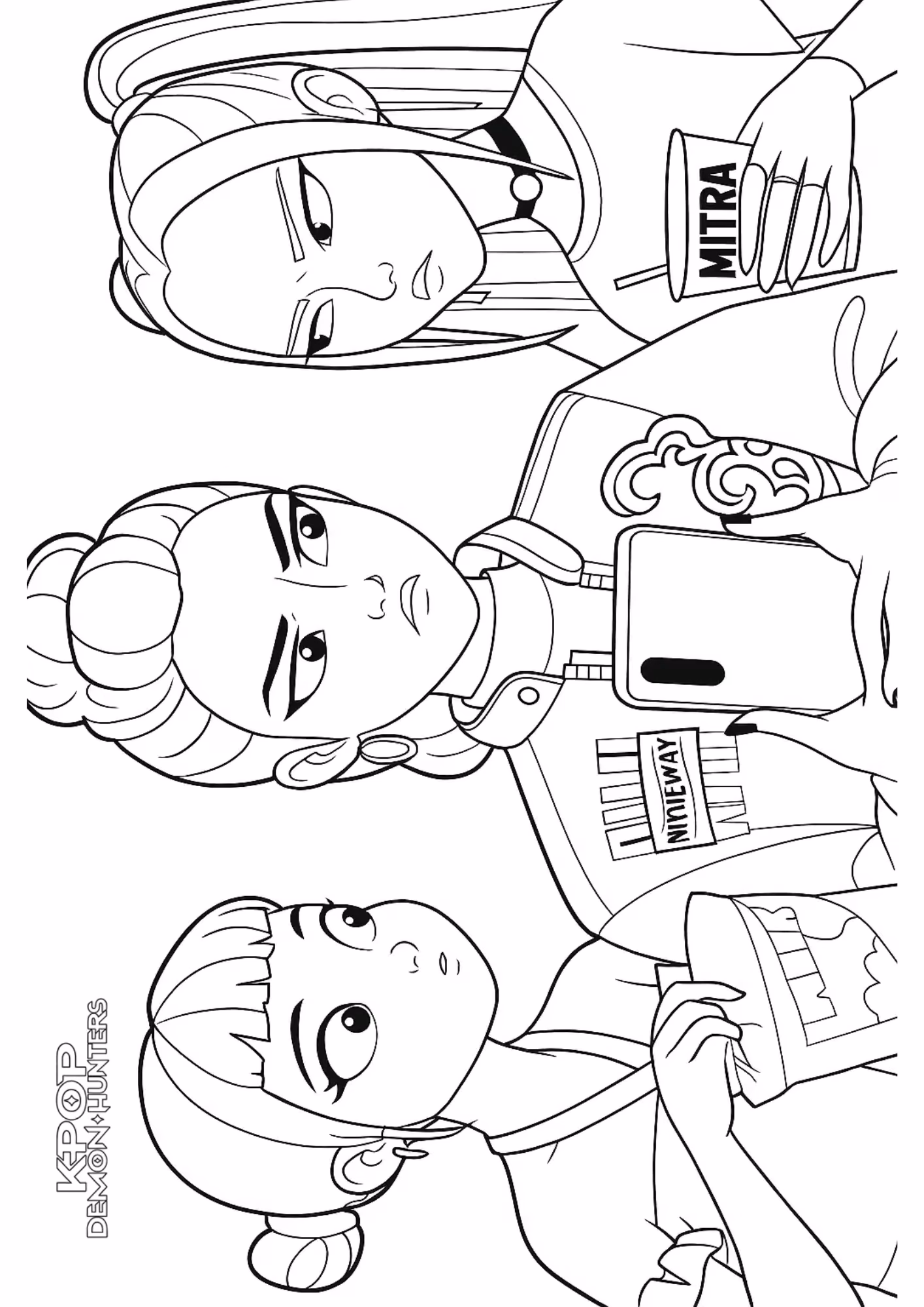 Guerreiras do kpop e para colorir — desenho para imprimir