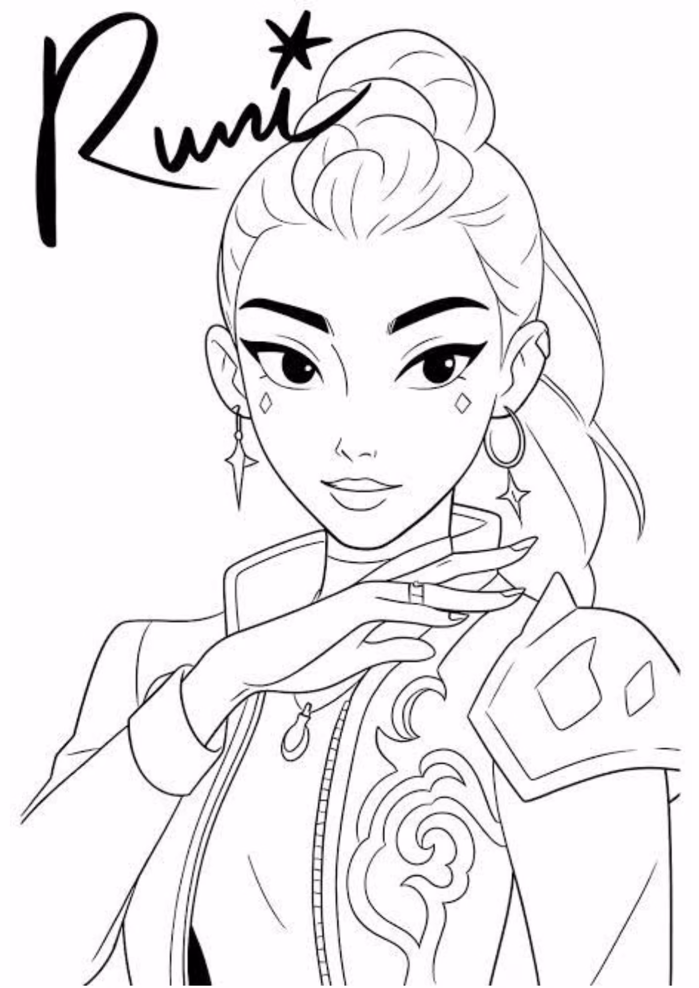 Guerreiras do kpop e para colorir — desenho para imprimir