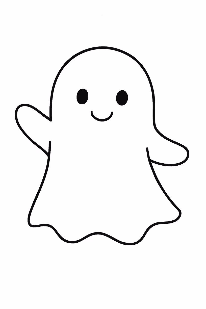 Halloween fantasma para colorir — desenho para imprimir