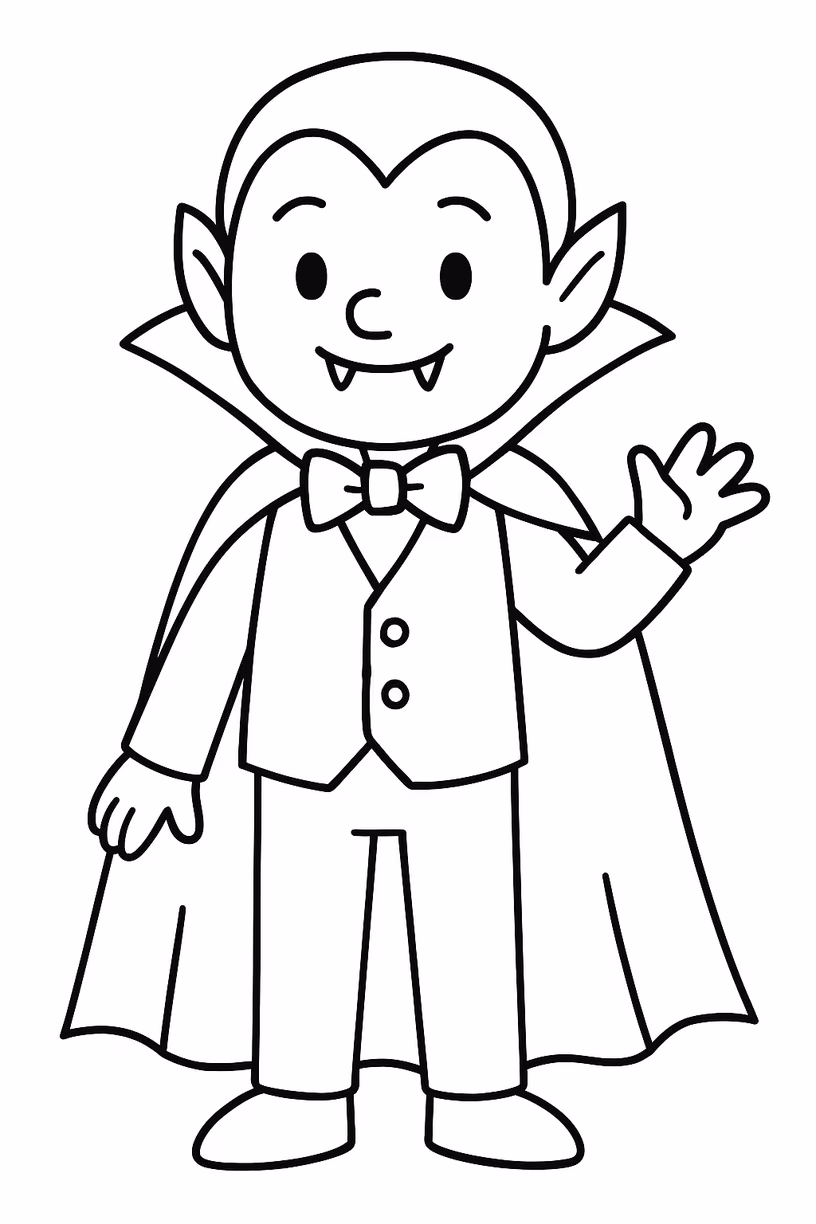 Halloween vampiro para colorir — desenho para imprimir