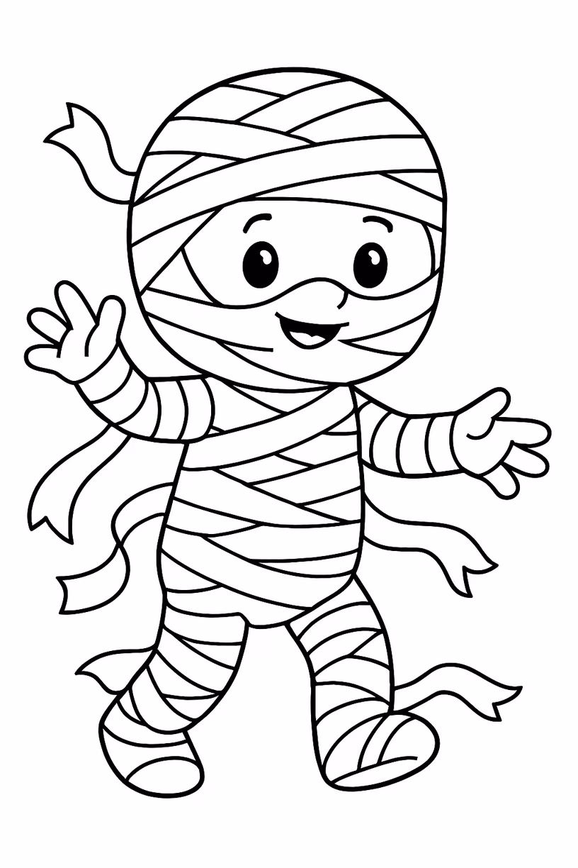 Halloween mumia para colorir — desenho para imprimir