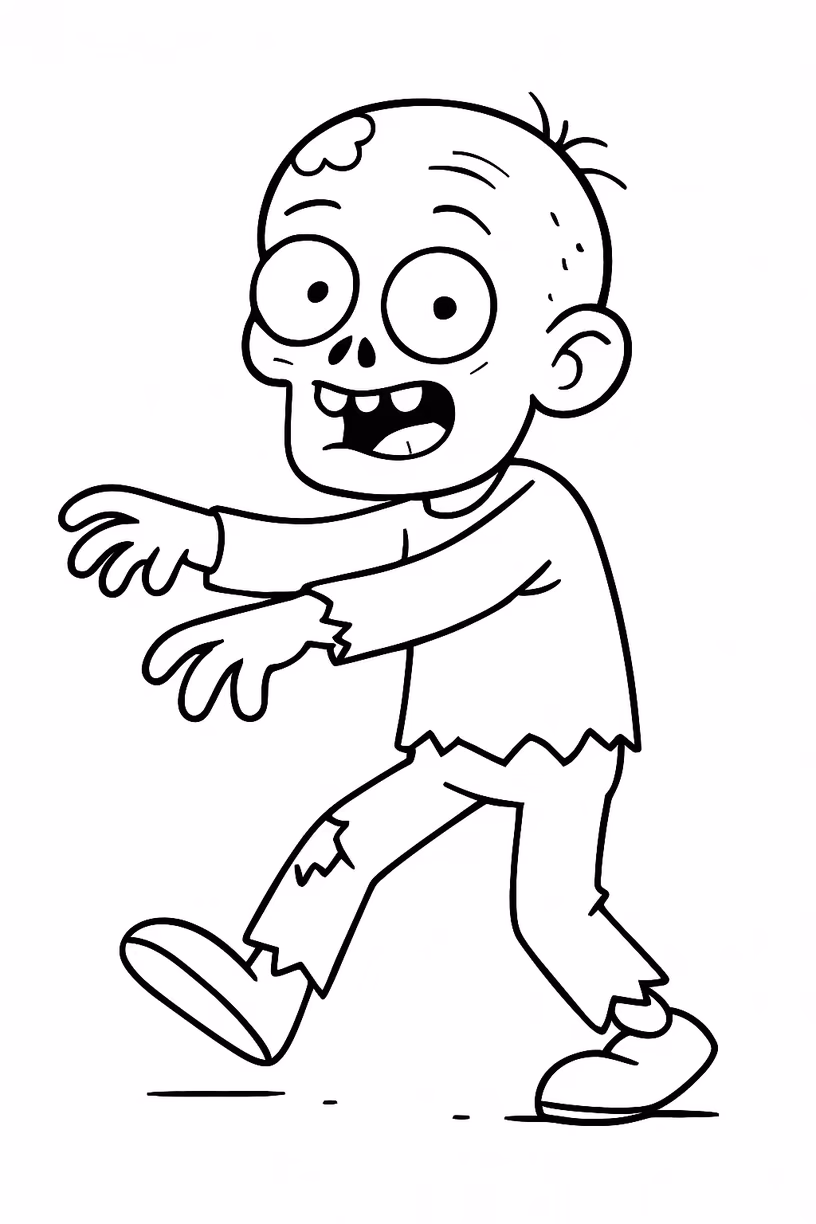 Halloween zumbi para colorir — desenho para imprimir