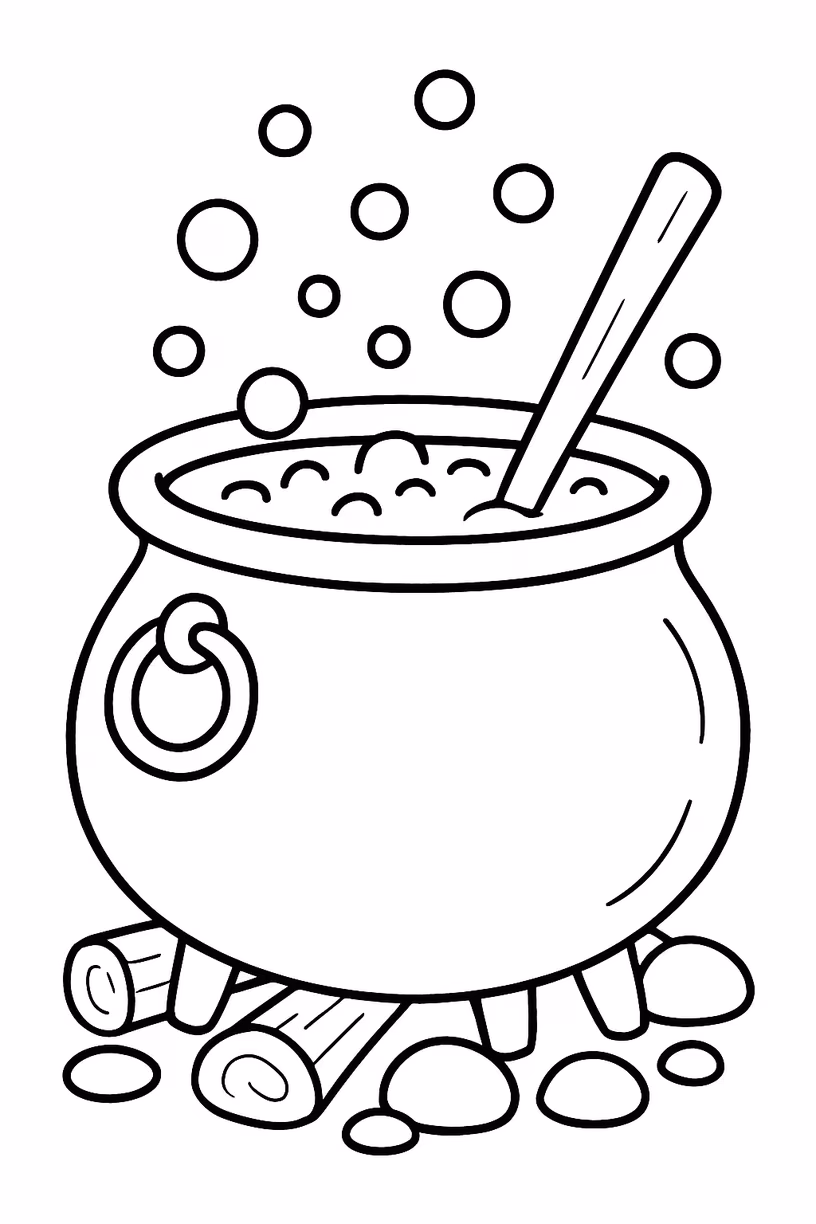 Halloween caldeirao para colorir — desenho para imprimir