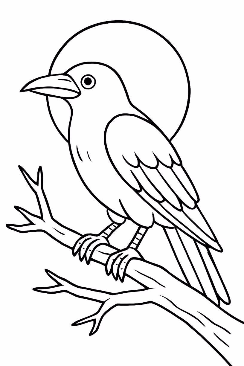 Halloween corvo para colorir — desenho para imprimir