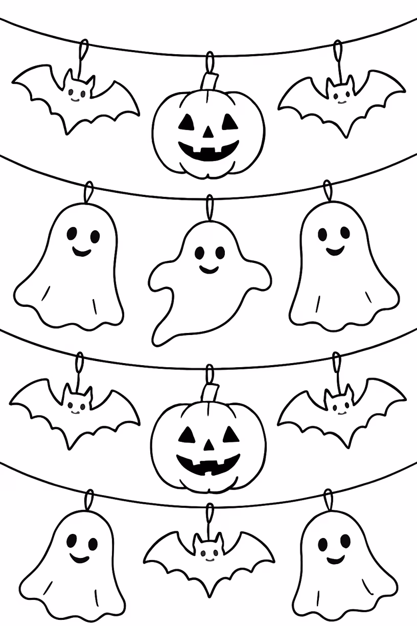 Halloween decoracao para colorir — desenho para imprimir