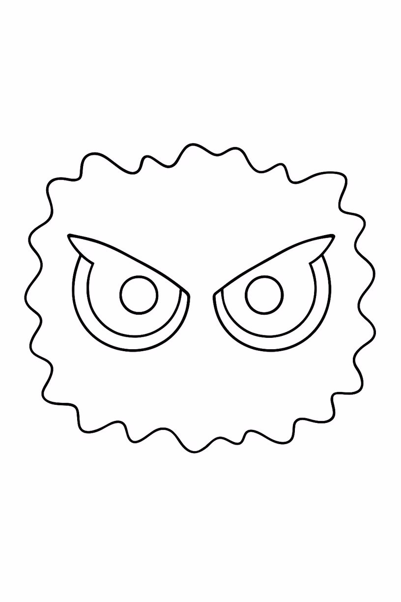 Halloween olhos escuros para colorir — desenho para imprimir