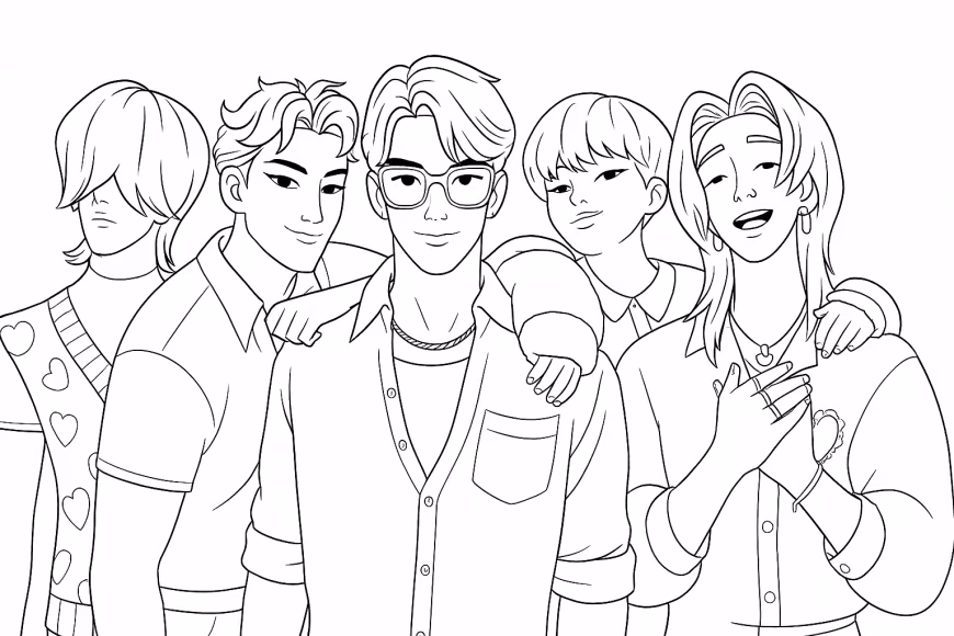Huntrix min para colorir — desenho para imprimir