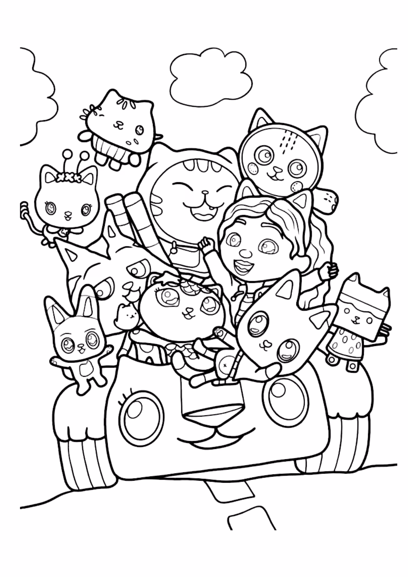 A casa magica da gabby e para colorir — desenho para imprimir