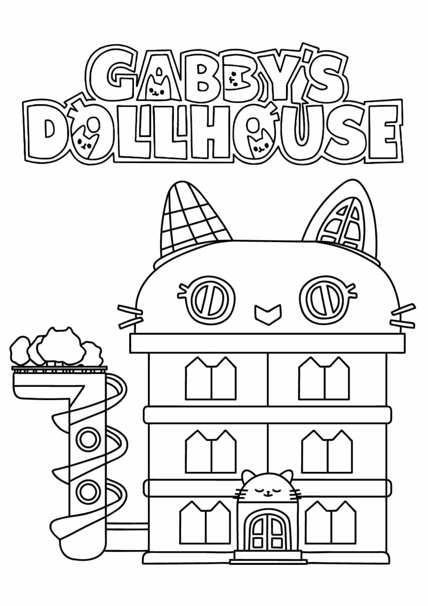 A casa magica da gabby e para colorir — desenho para imprimir