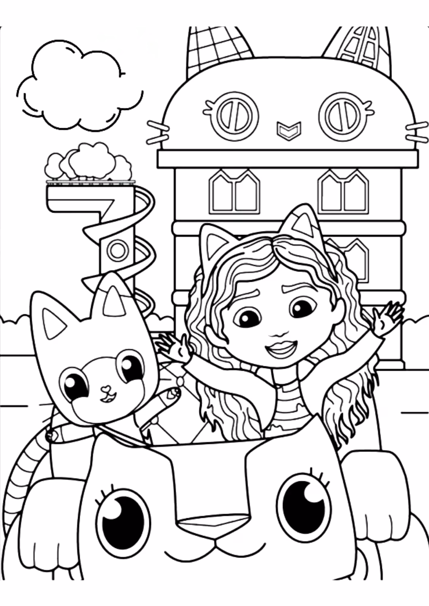 A casa magica da gabby e para colorir — desenho para imprimir