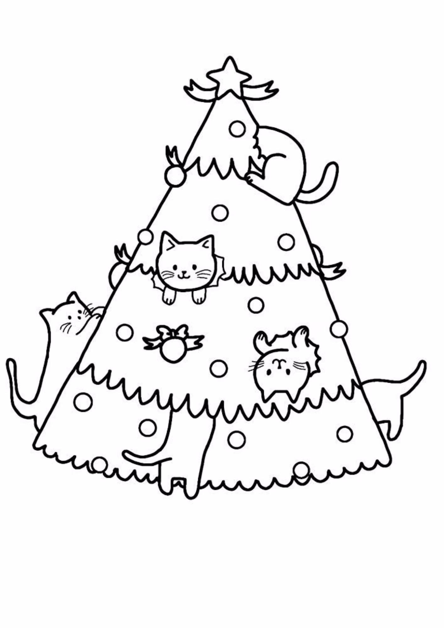 Arvore de natal e para colorir — desenho para imprimir