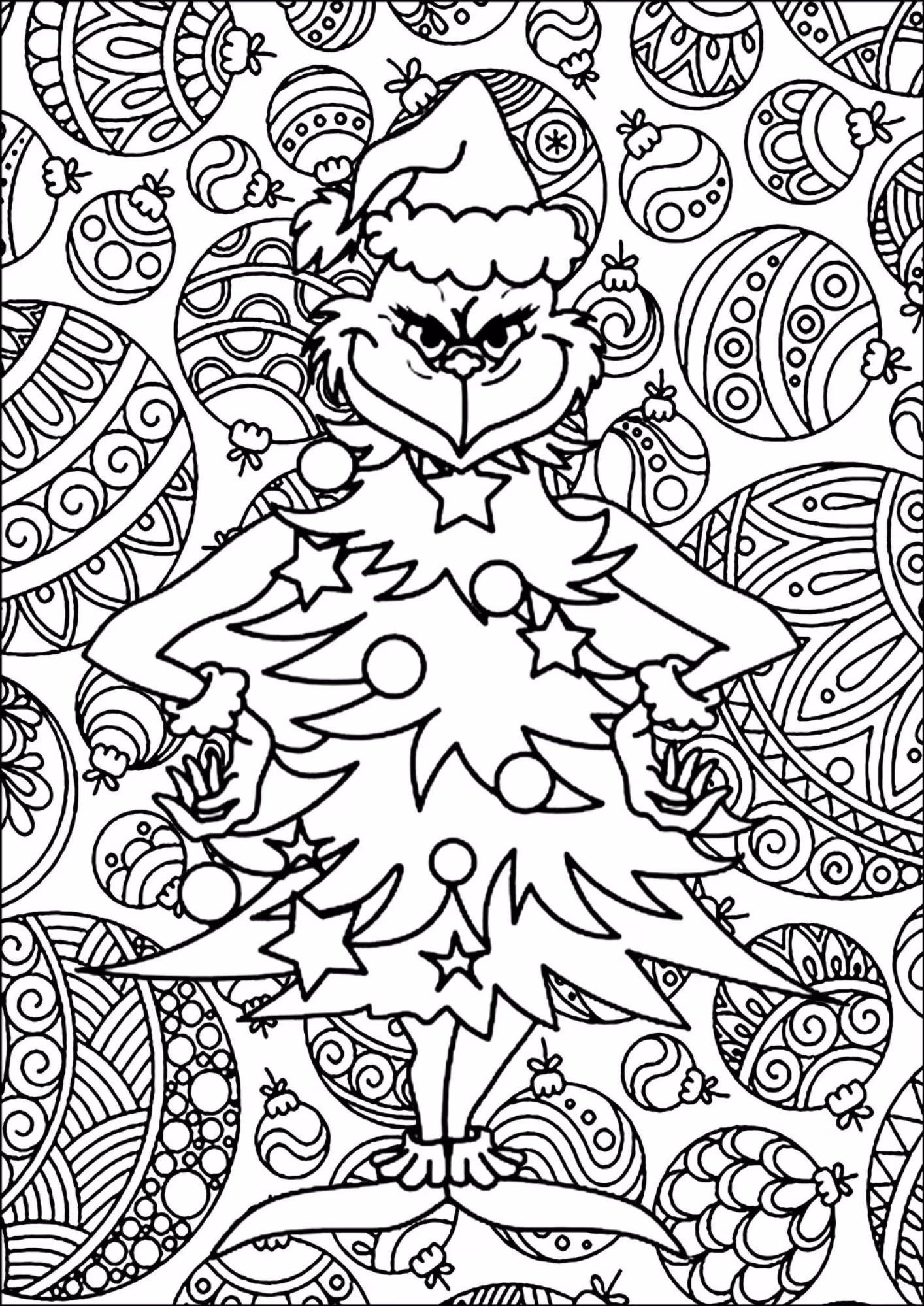 Arvore de natal e para colorir — desenho para imprimir