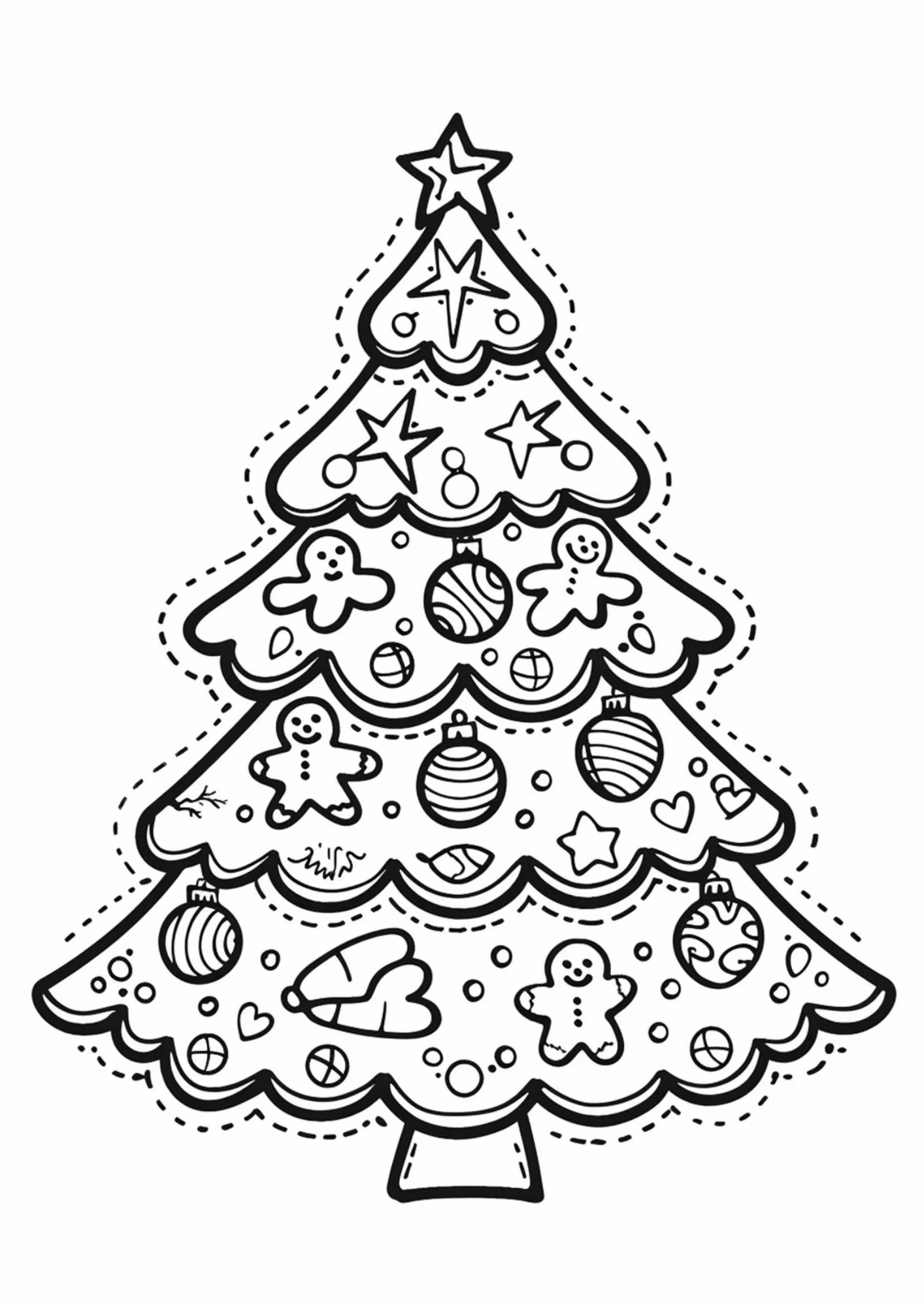 Arvore de natal e para colorir — desenho para imprimir