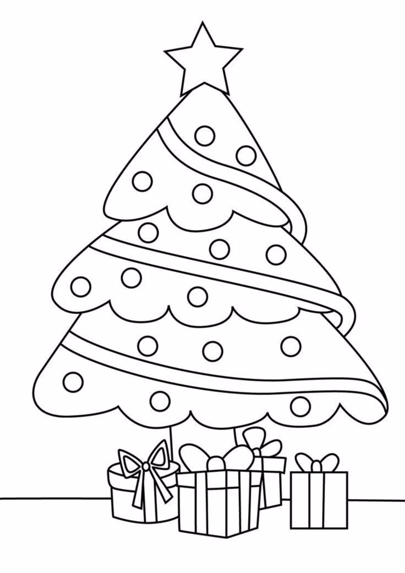 Arvore de natal e para colorir — desenho para imprimir