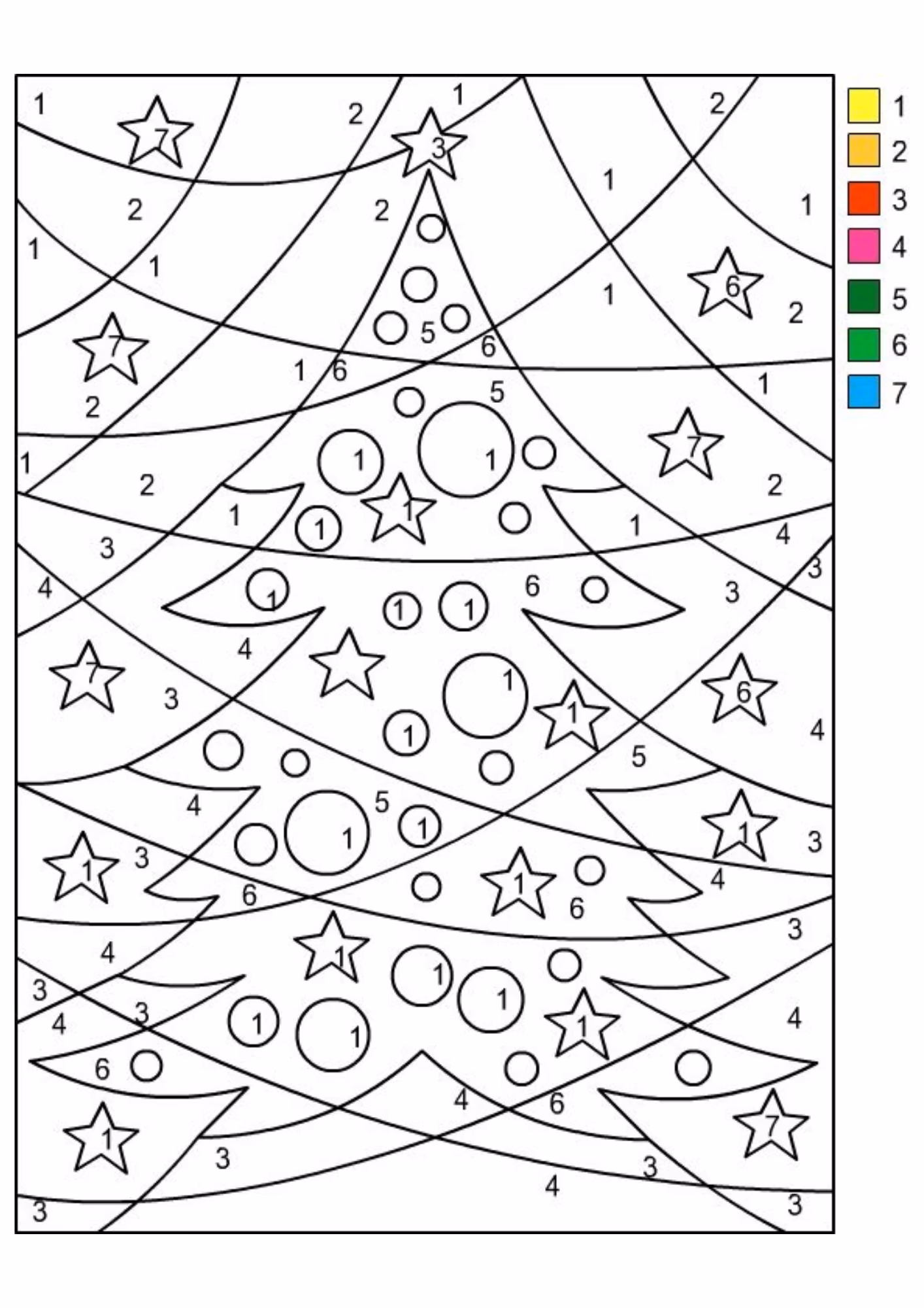 Arvore de natal e para colorir — desenho para imprimir