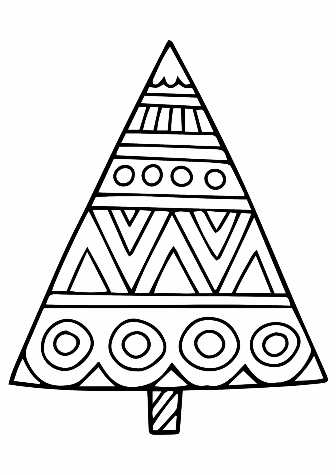 Arvore de natal e para colorir — desenho para imprimir